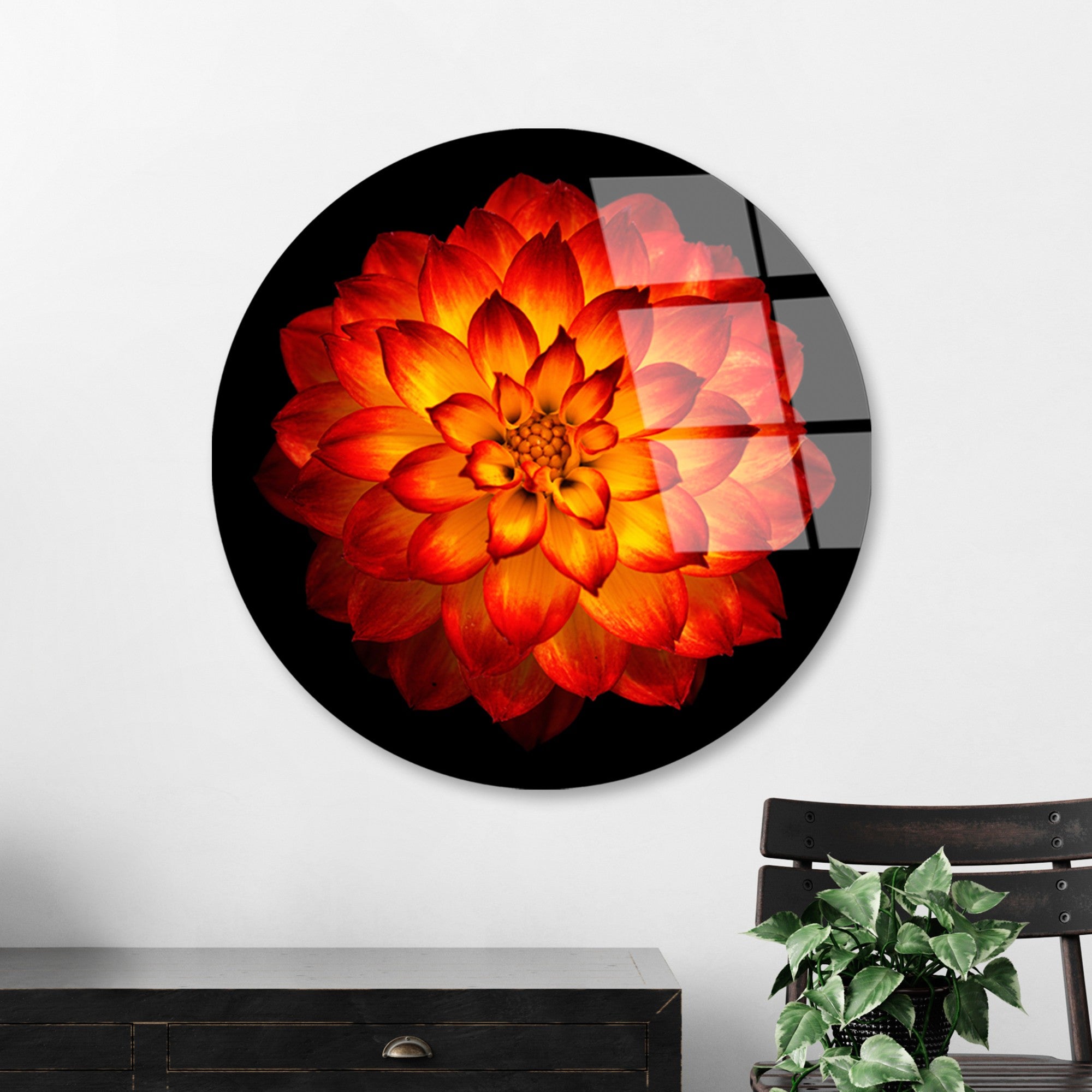 Quadro Decorativo em 100% Vidro Temperado UV-1136, Multicolor, Ø60 cm, 4 mm, 4,368 kg