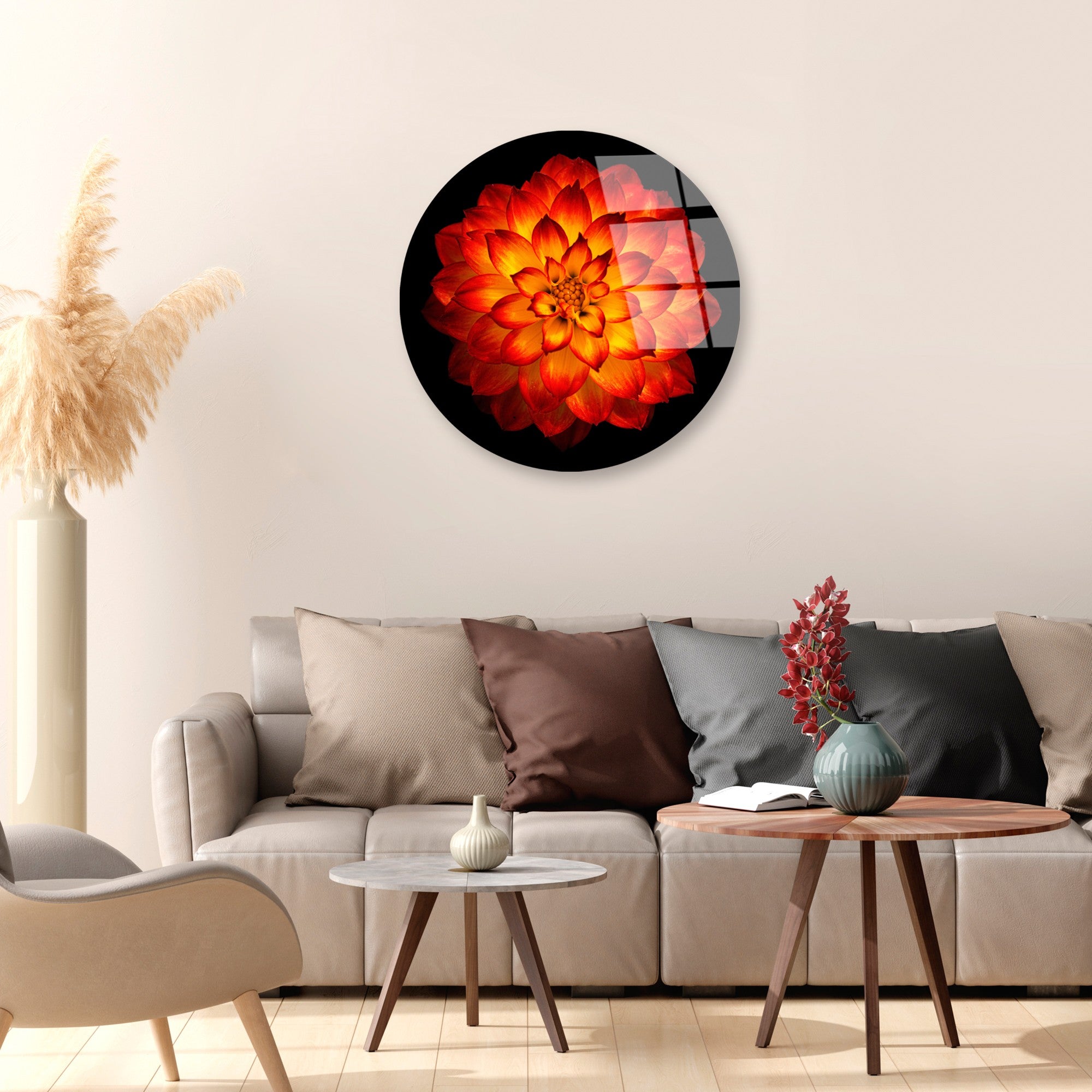 Quadro Decorativo em 100% Vidro Temperado UV-1136, Multicolor, Ø60 cm, 4 mm, 4,368 kg