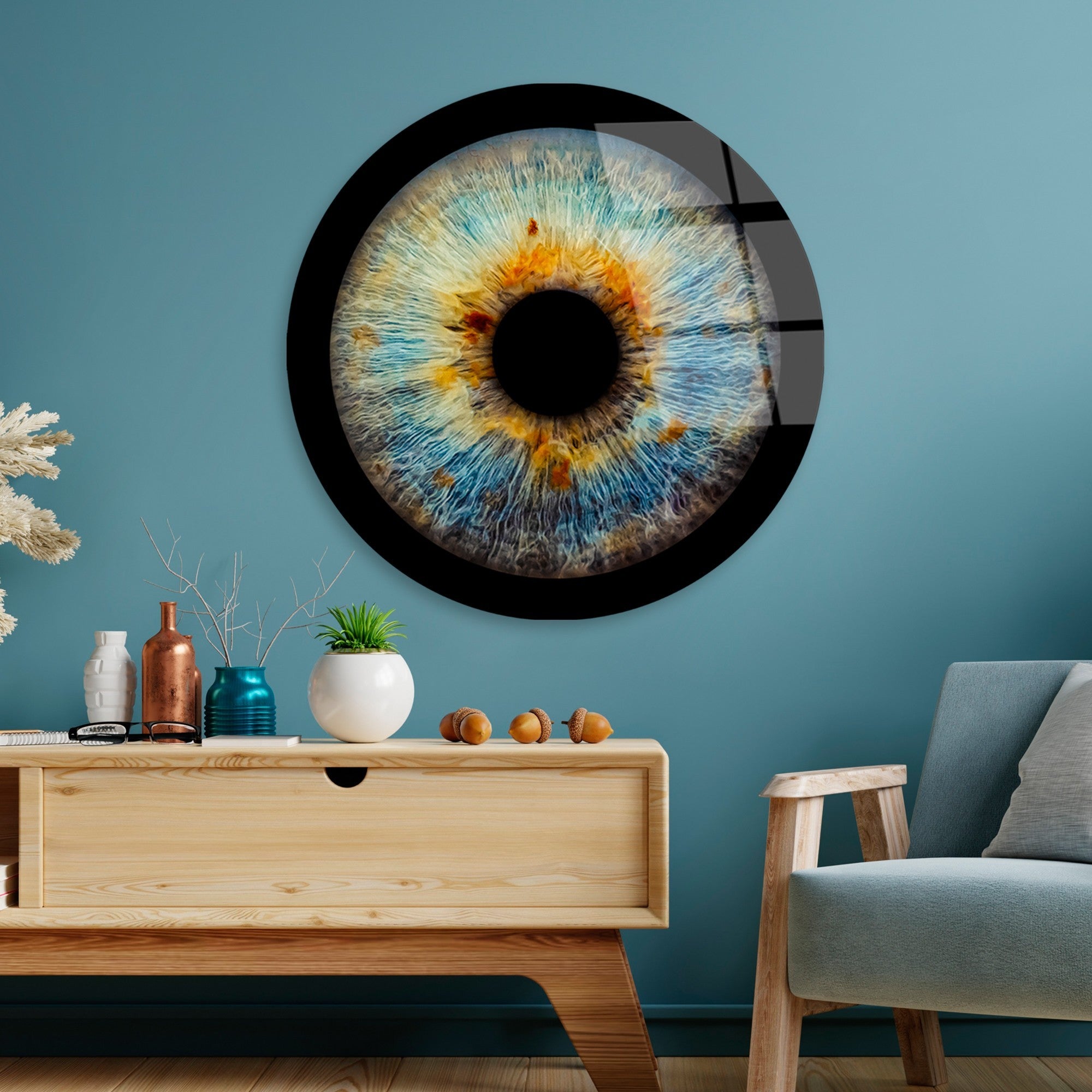 Quadro Decorativo em Vidro Temperado Multicolor Ø60 cm, 4 mm - UV-1138