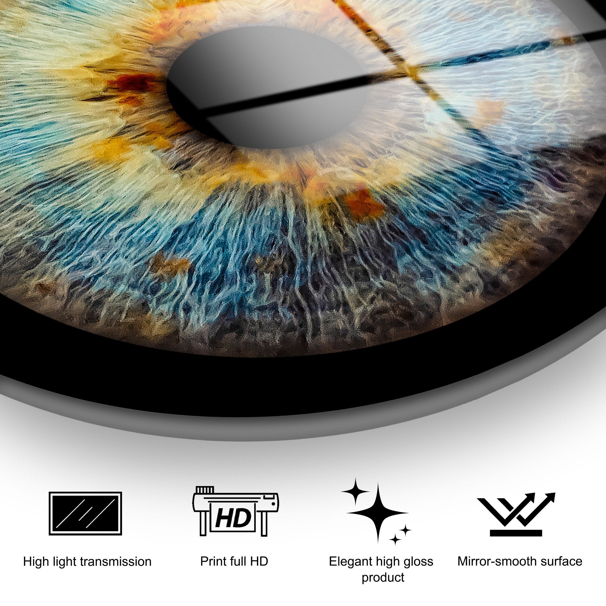 Quadro Decorativo em Vidro Temperado Multicolor Ø60 cm, 4 mm - UV-1138