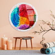 Quadro Decorativo Redondo em Vidro Temperado Multicolor 60 cm, 4 mm | UV-1139 (123BZM2635)