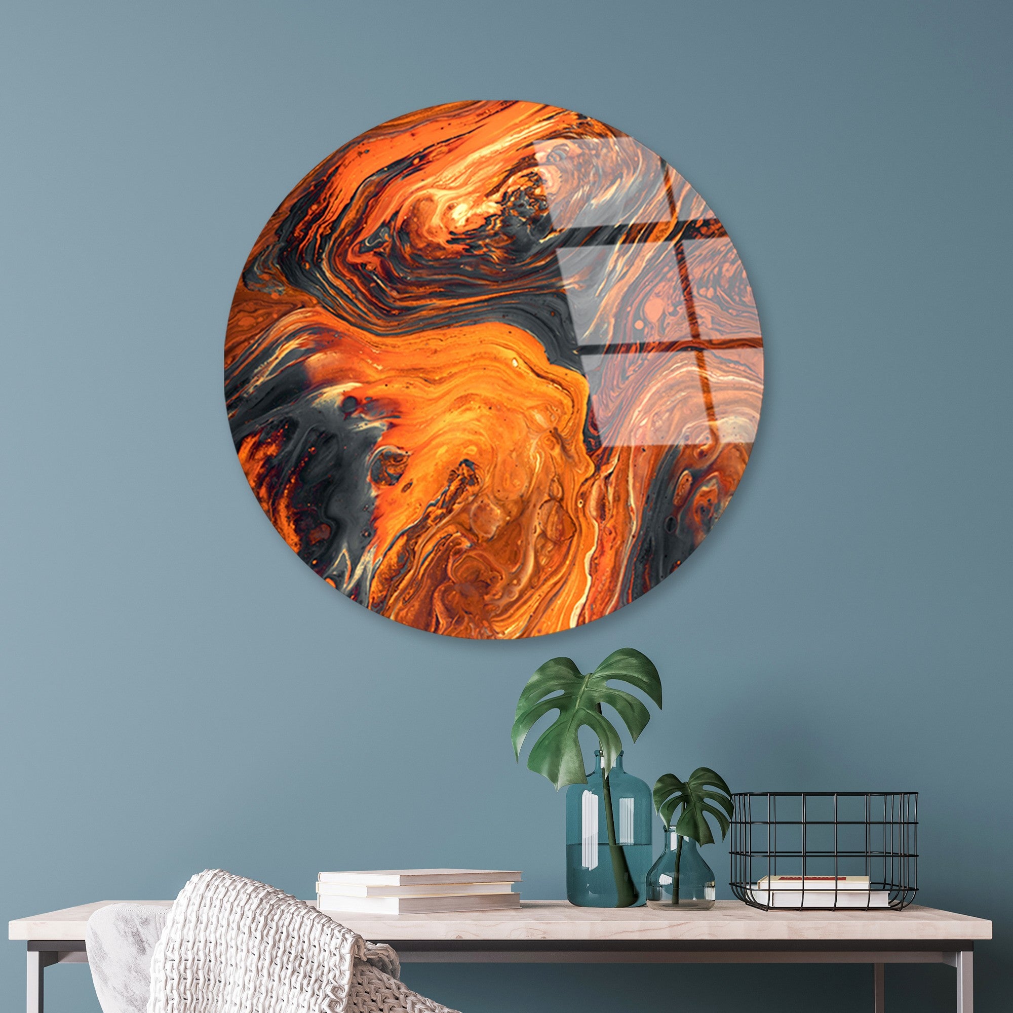 Quadro Decorativo em Vidro Temperado UV-1140 (123BZM2636) – Multicolor – Ø60 cm – 100% Vidro 4 mm