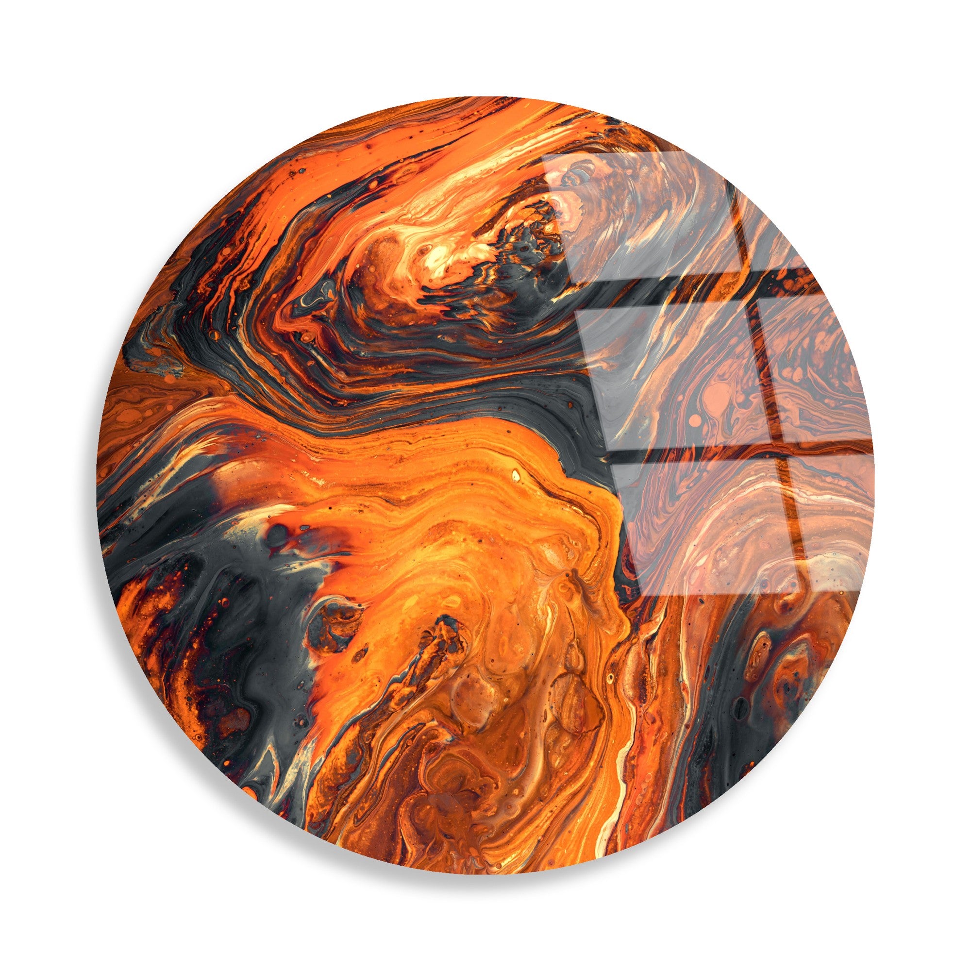 Quadro Decorativo em Vidro Temperado UV-1140 (123BZM2636) – Multicolor – Ø60 cm – 100% Vidro 4 mm