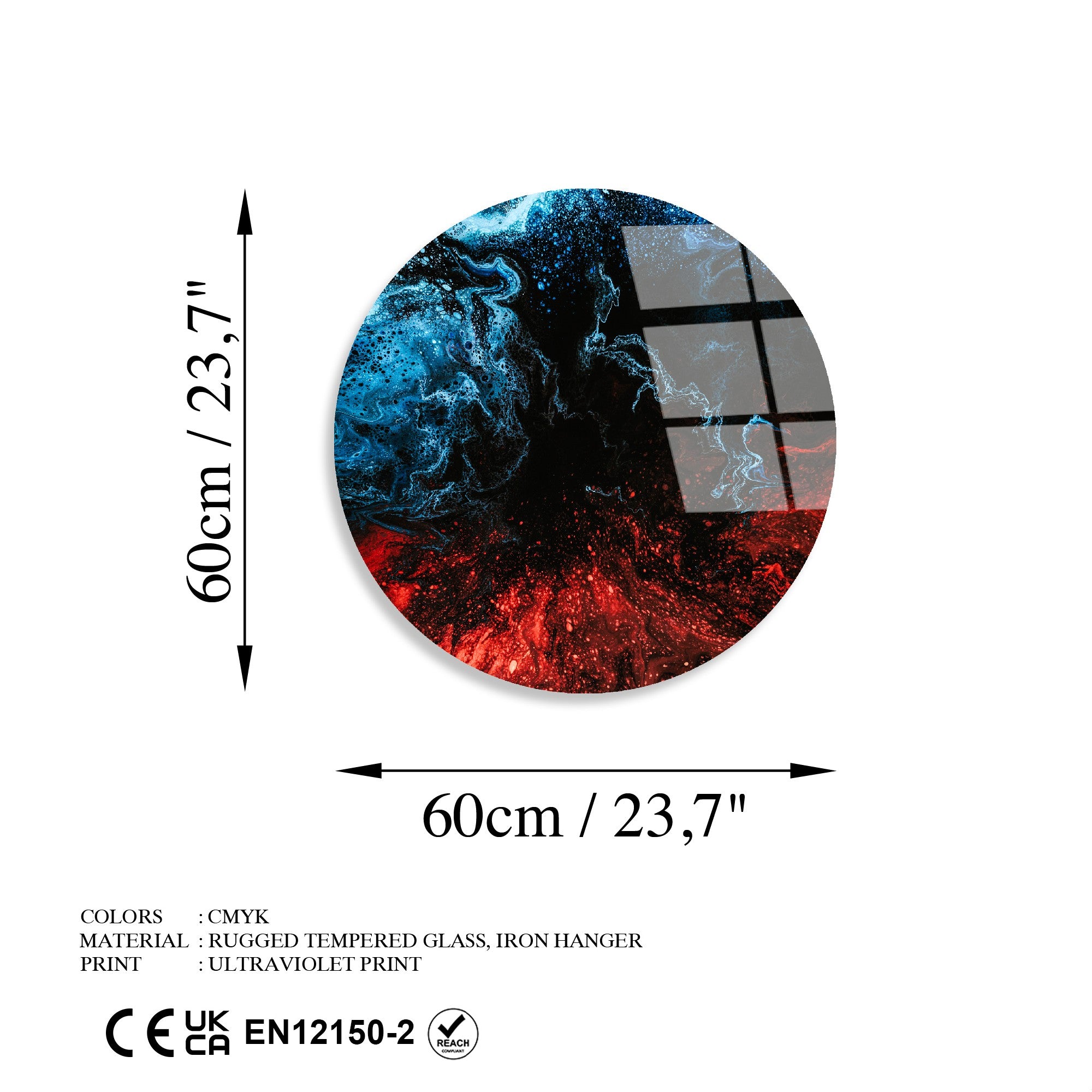 Quadro Decorativo em Vidro Temperado Multicolor 60 cm (4 mm) – UV-1141 | 123BZM2637