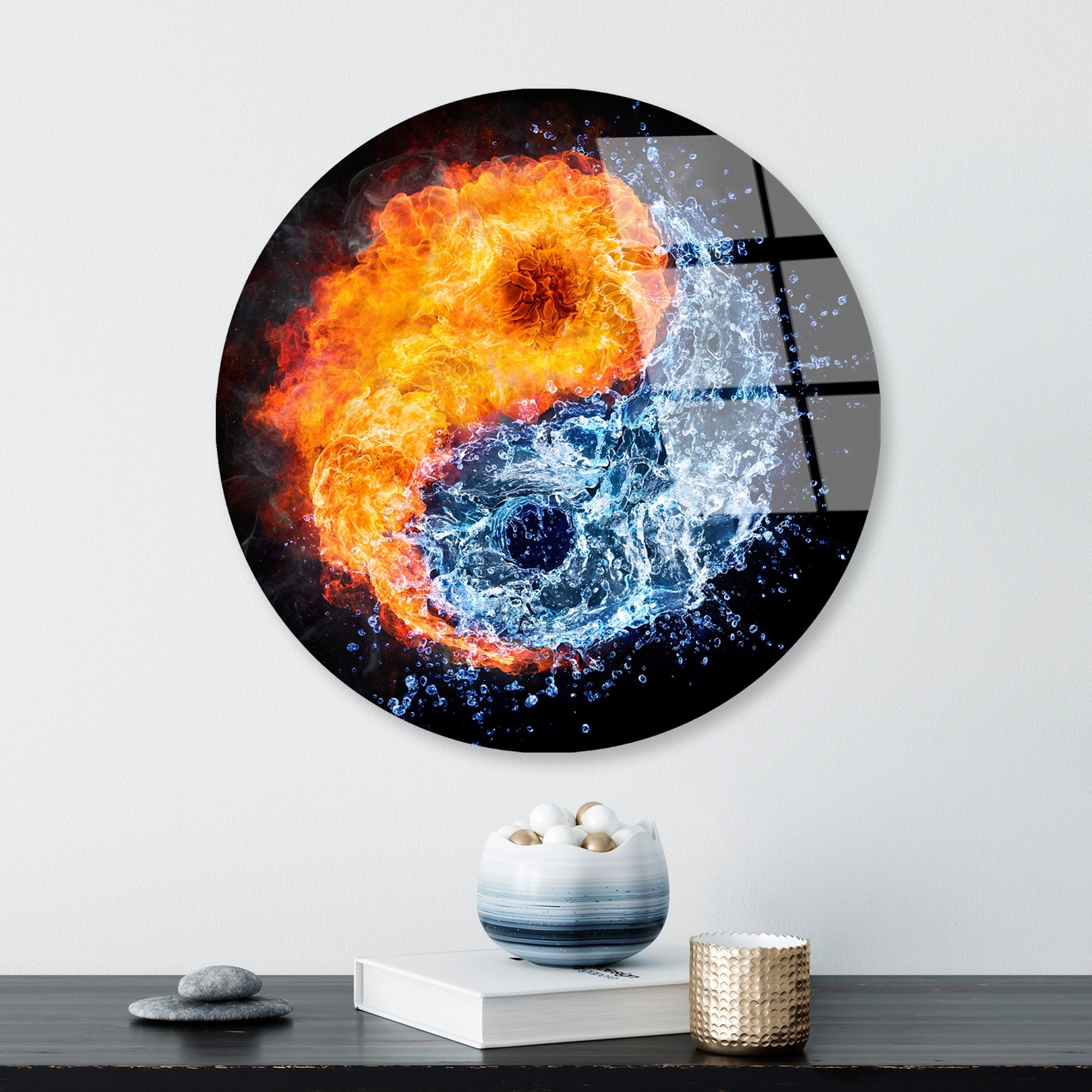 Quadro Decorativo em Vidro Temperado 100%, Multicolor, Ø30 cm (4 mm) - UV-1142