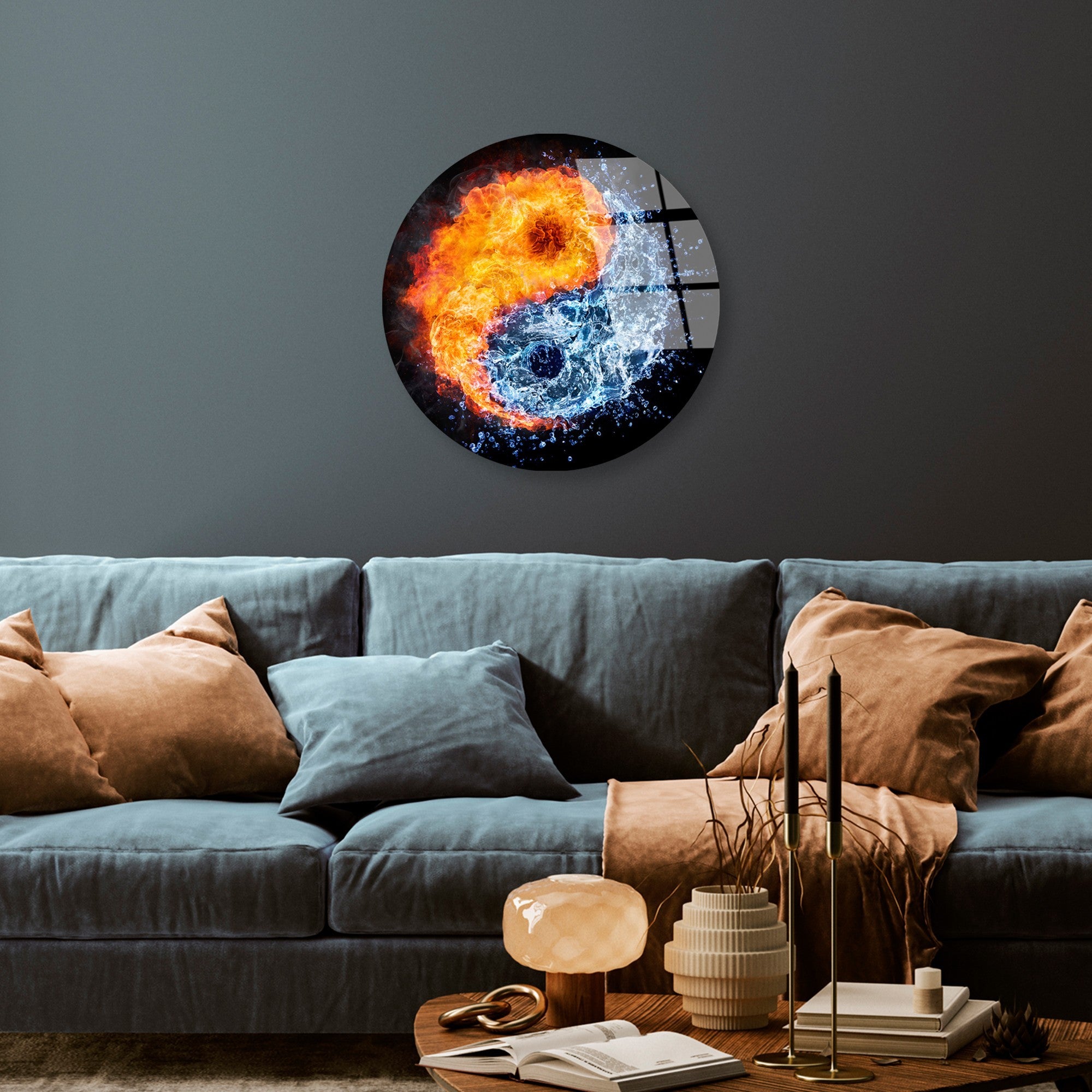 Quadro Decorativo em Vidro Temperado 100%, Multicolor, Ø30 cm (4 mm) - UV-1142