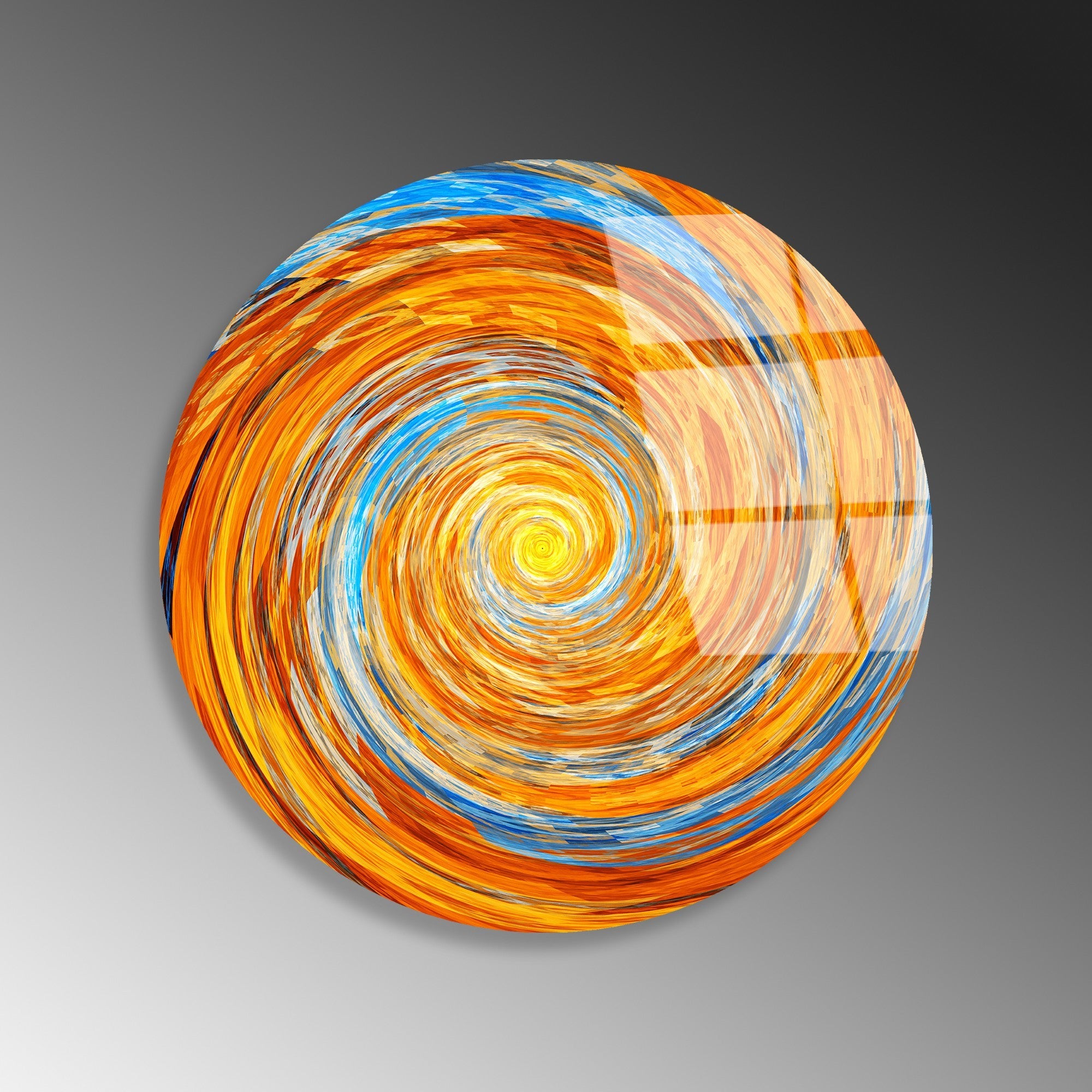 Quadro Decorativo em Vidro Temperado UV-1143 (123BZM2639), Multicor, Ø30 cm, 4 mm, 1,566 kg