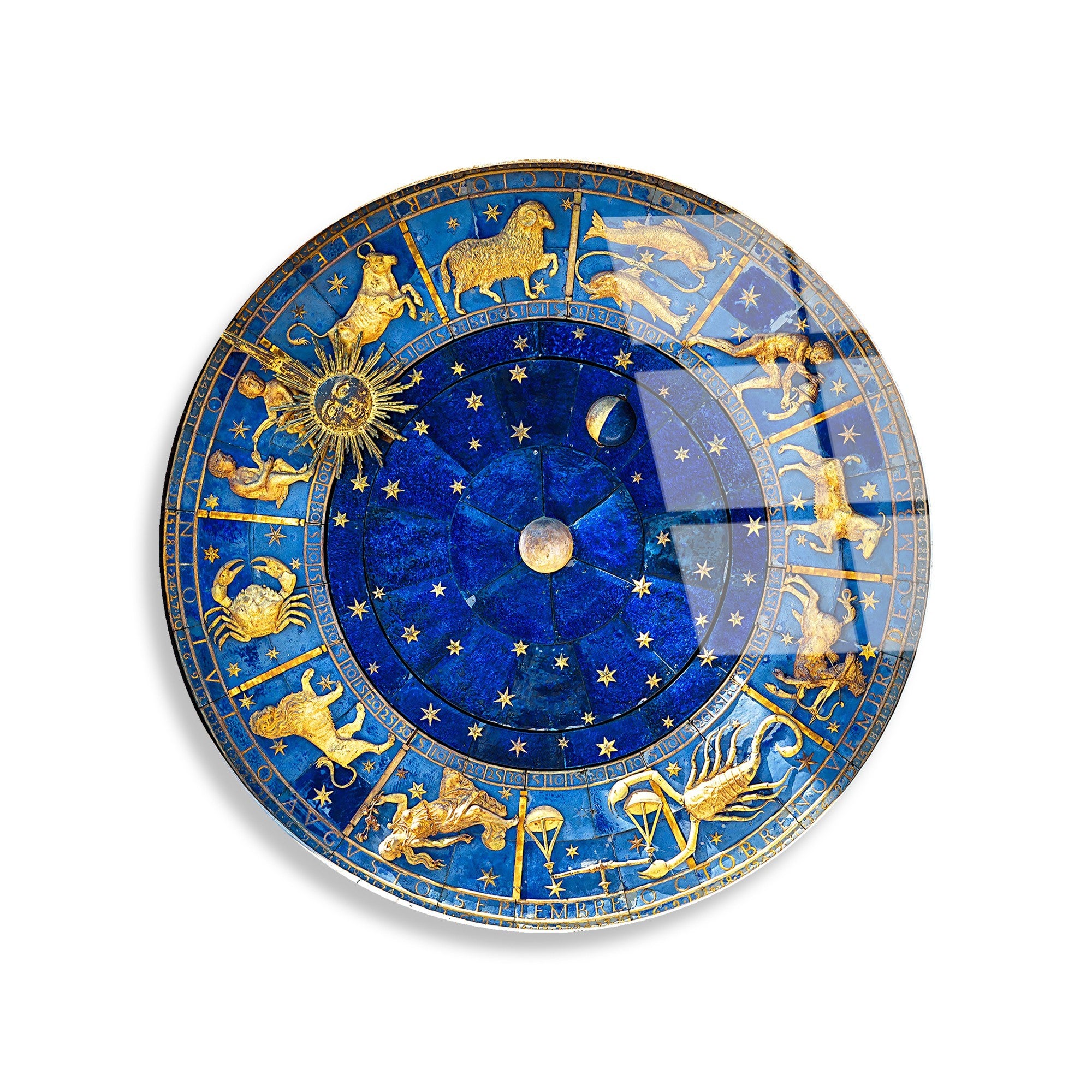 Quadro Decorativo em Vidro Temperado UV-1144, Ø30 cm, 4 mm, Multicor