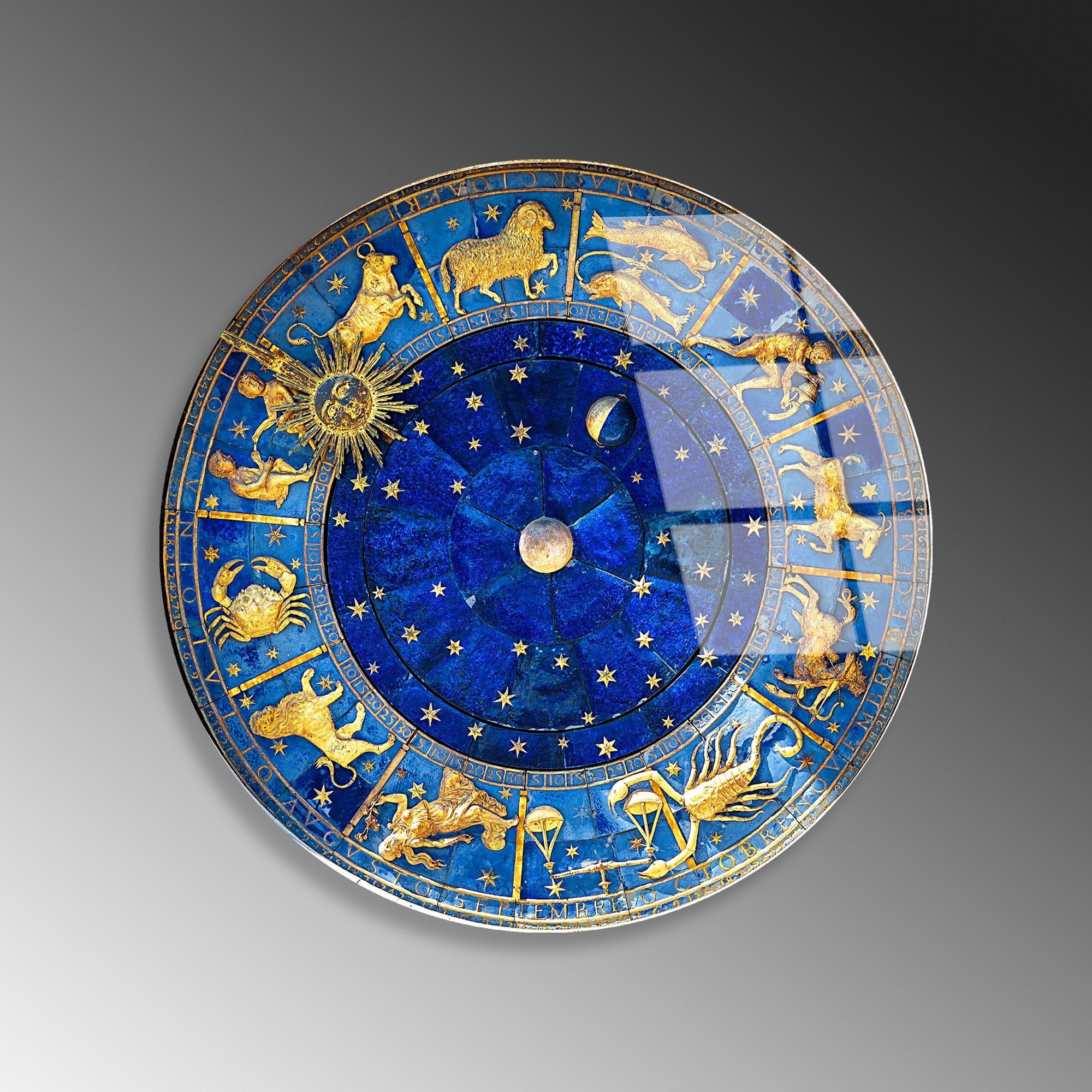 Quadro Decorativo em Vidro Temperado UV-1144, Ø30 cm, 4 mm, Multicor