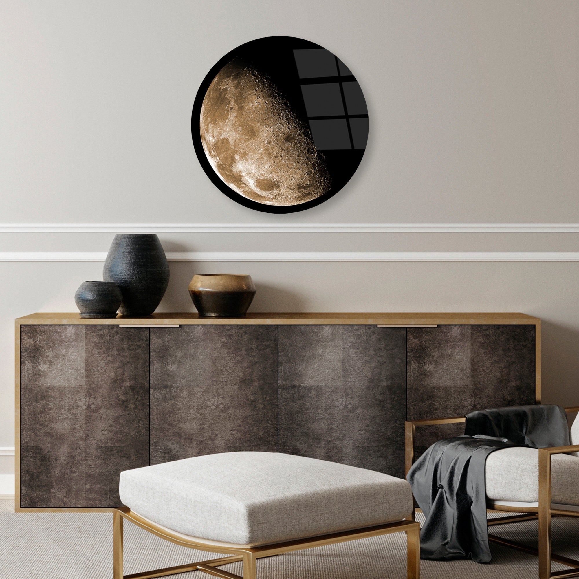 Quadro Decorativo em 100% Vidro Temperado UV-1145, Multicolor, Ø 30 cm, 4 mm