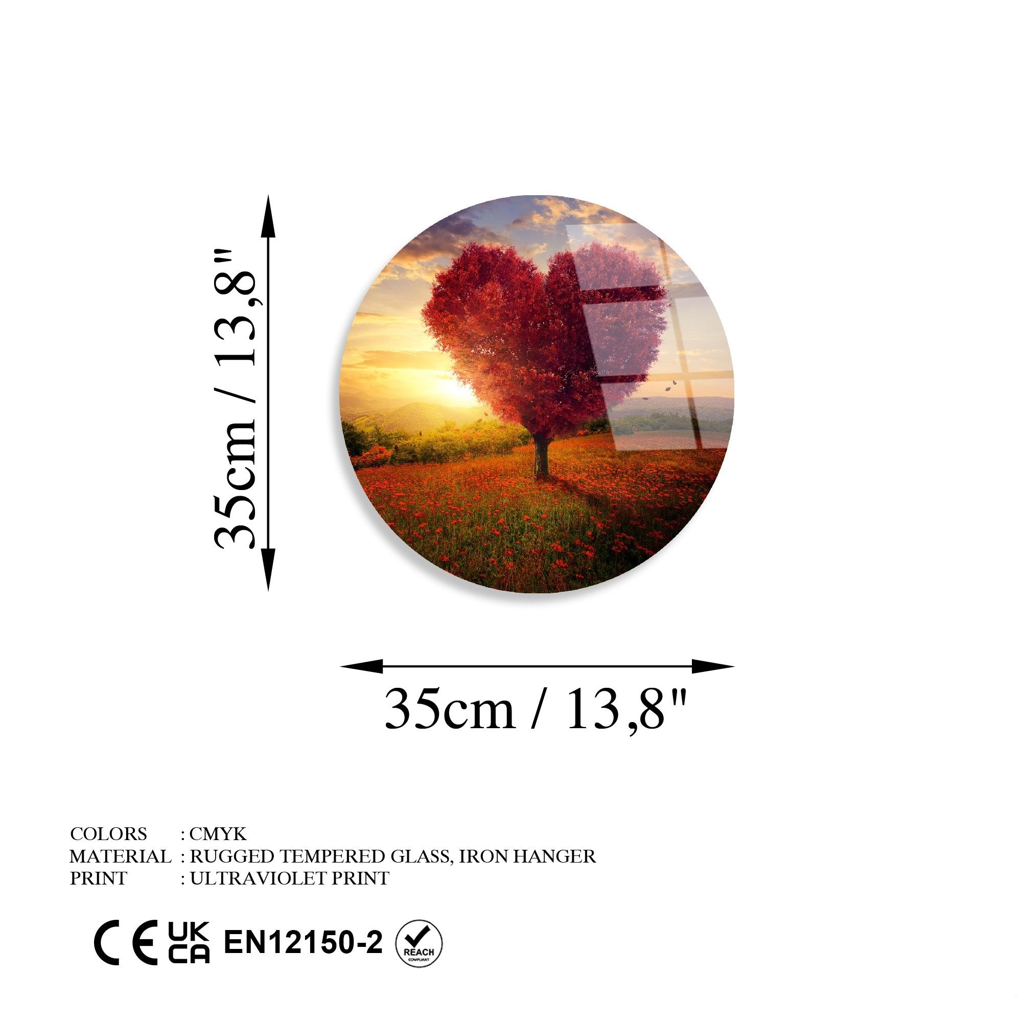 Quadro Decorativo em Vidro Temperado Multicolor Ø30 cm (4 mm) – UV-1147