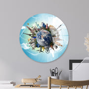 Quadro Decorativo em Vidro Temperado Multicolor Ø30 cm (4 mm) – UV-1149 | 123BZM2645