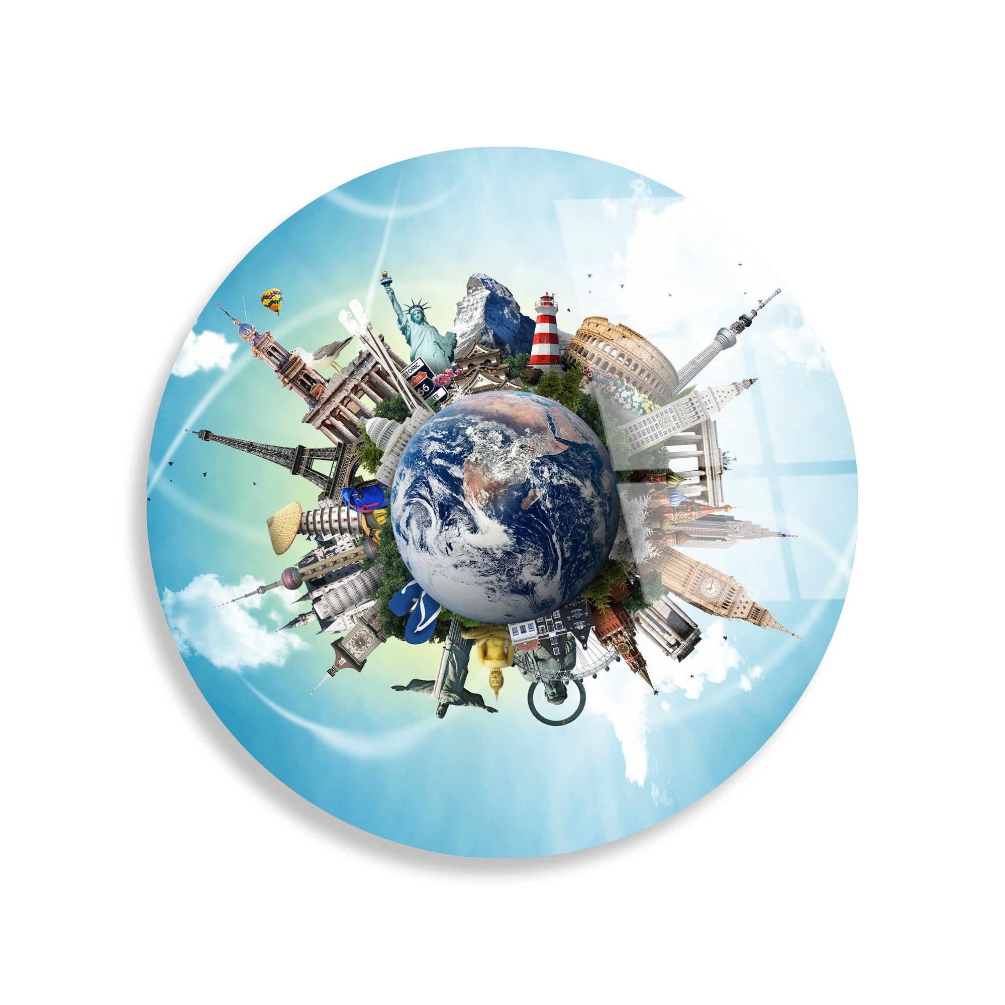 Quadro Decorativo em Vidro Temperado Multicolor Ø30 cm (4 mm) – UV-1149 | 123BZM2645