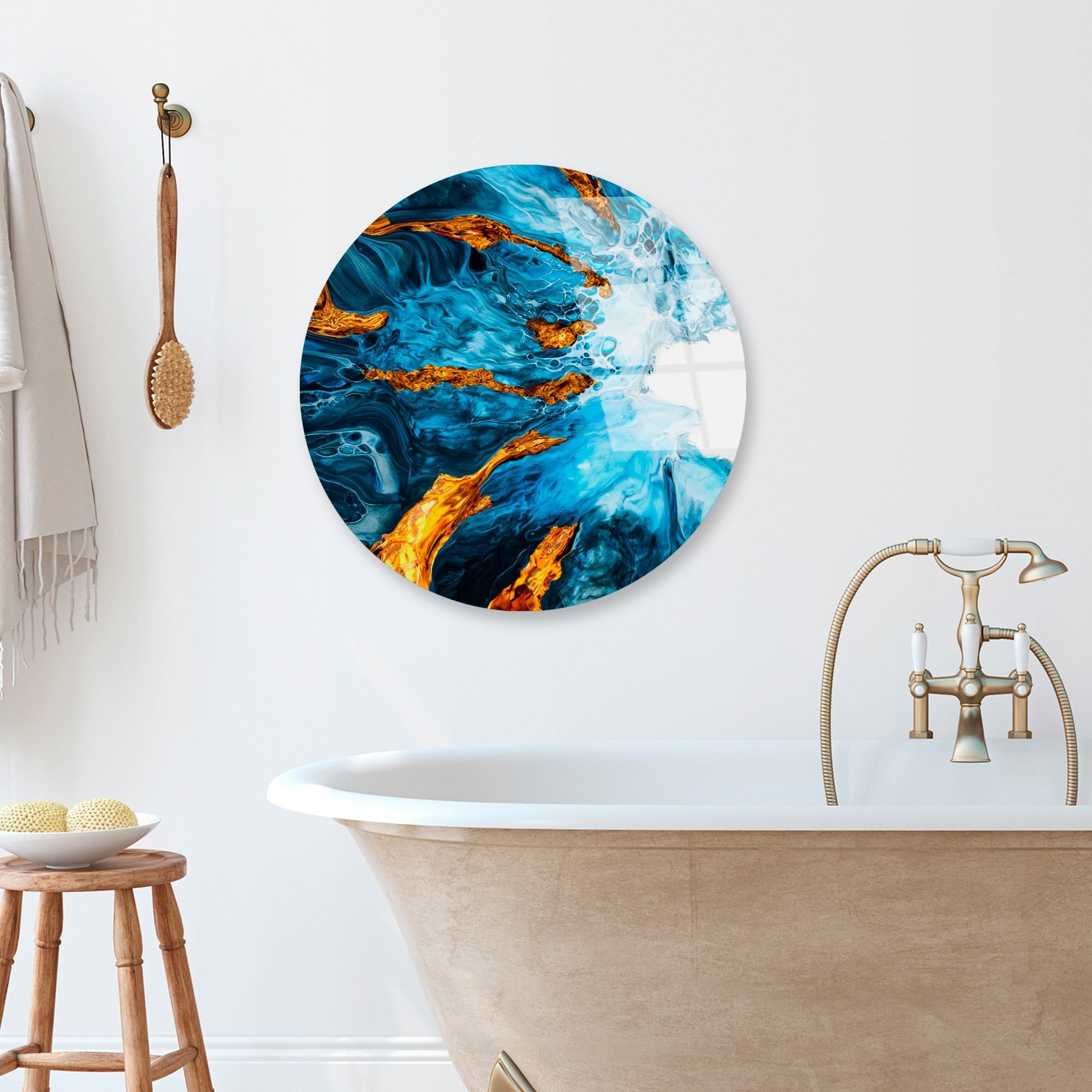 Pintura Decorativa em Vidro Temperado UV-1150 Multicolor – Ø30 cm, 4 mm