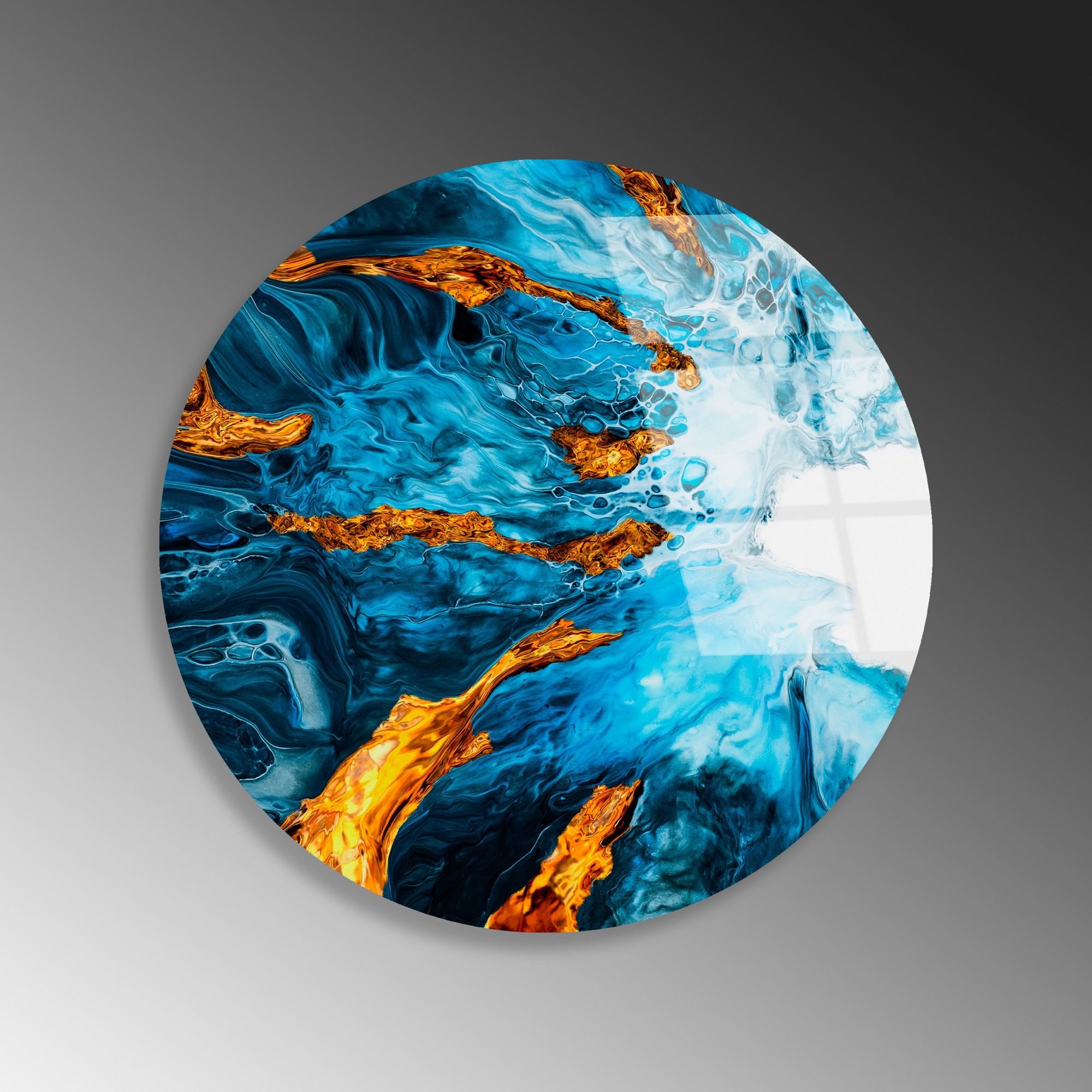 Pintura Decorativa em Vidro Temperado UV-1150 Multicolor – Ø30 cm, 4 mm