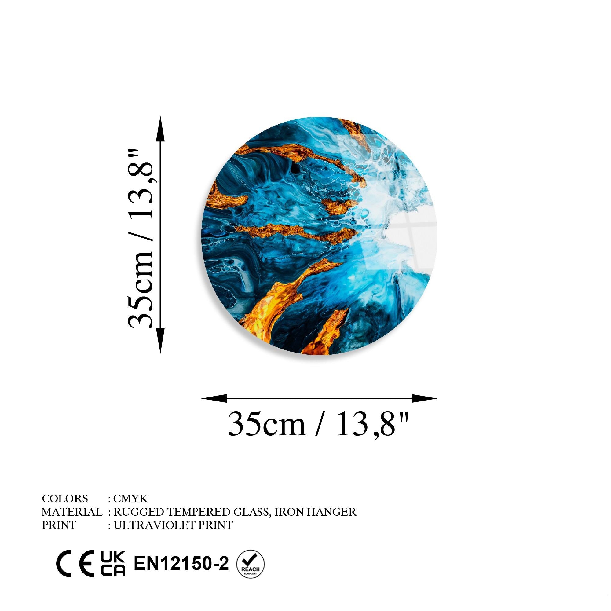 Pintura Decorativa em Vidro Temperado UV-1150 Multicolor – Ø30 cm, 4 mm