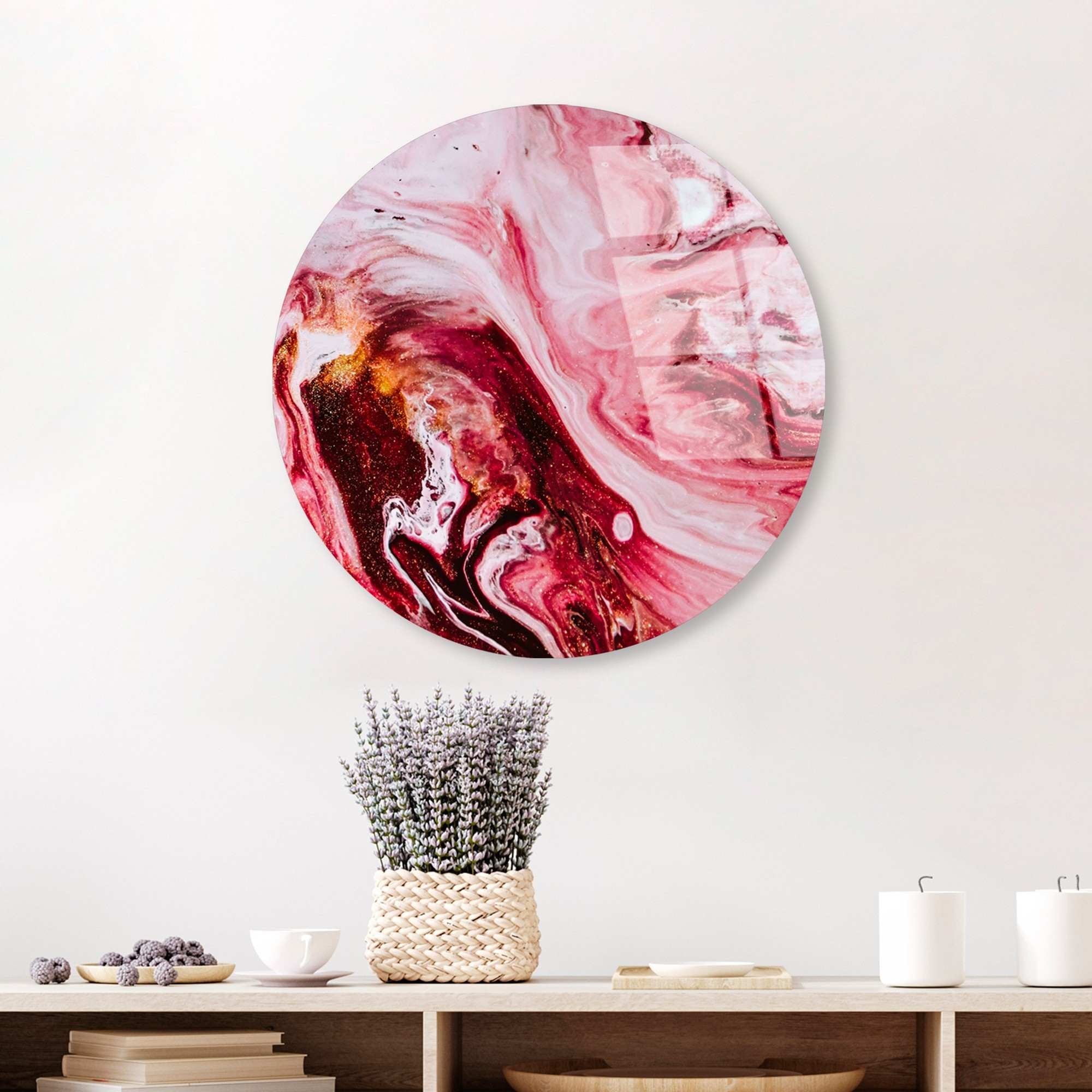 Quadro Decorativo em Vidro 100% Temperado UV-1151, Multicolor, Ø30 cm, 4 mm