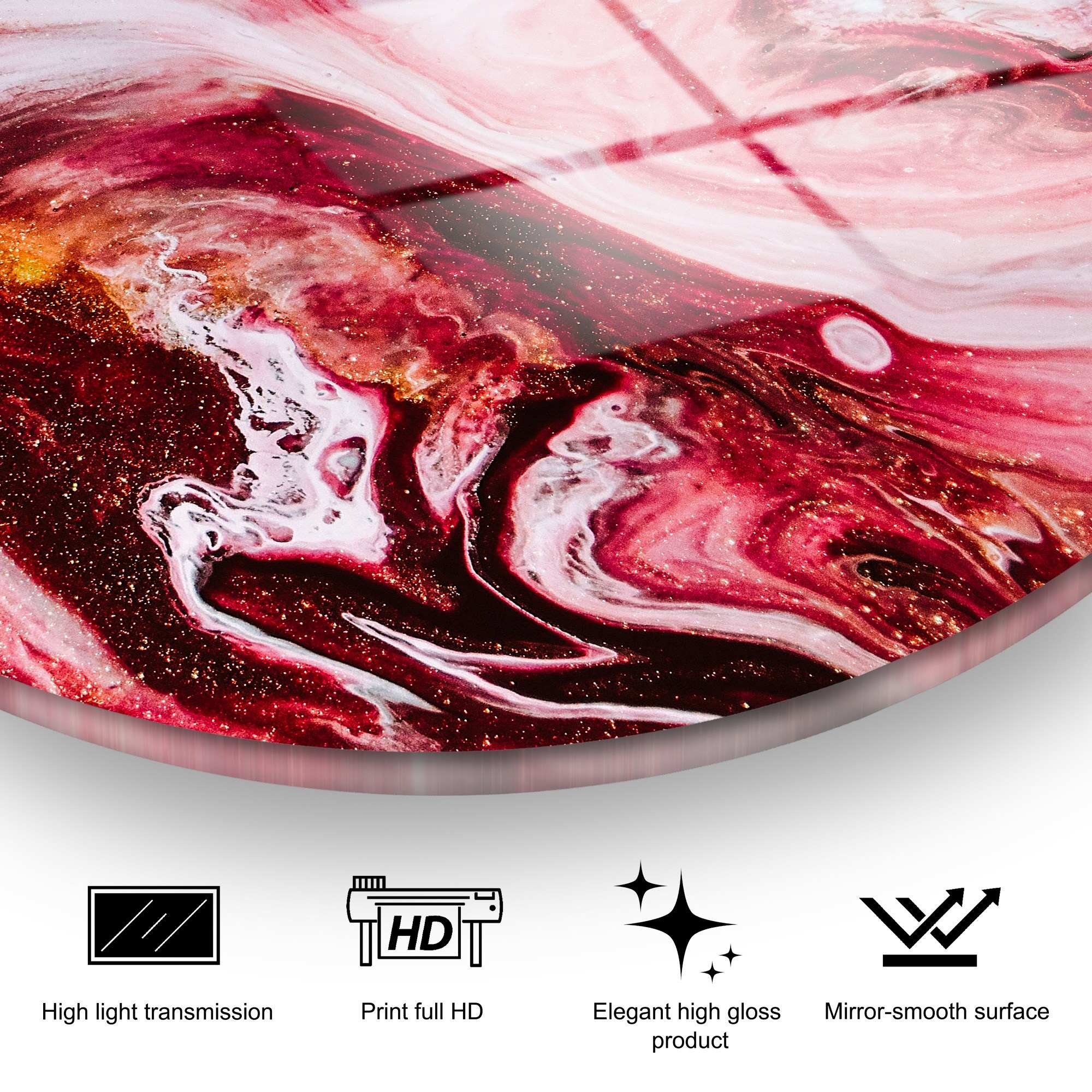 Quadro Decorativo em Vidro 100% Temperado UV-1151, Multicolor, Ø30 cm, 4 mm