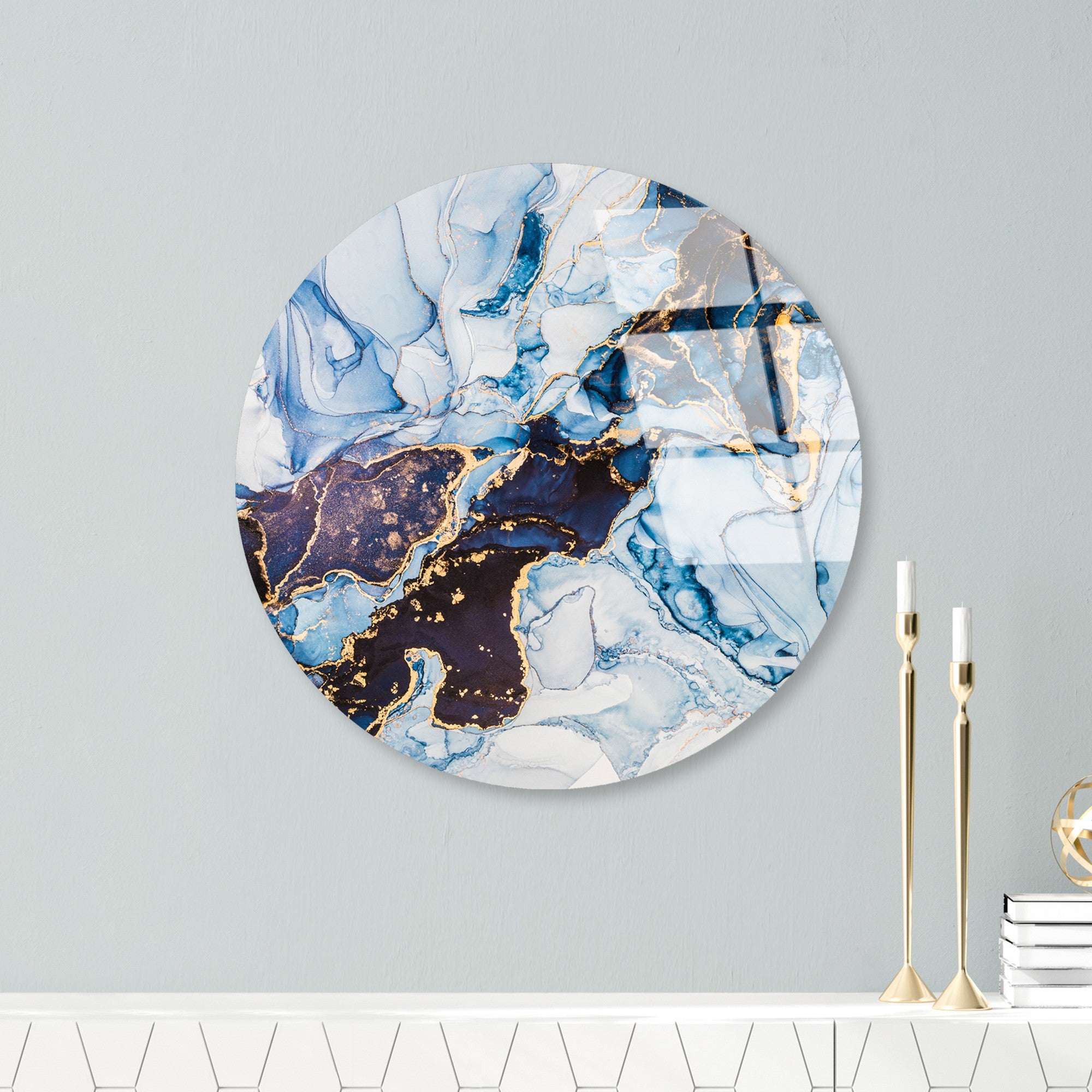 Pintura Decorativa em Vidro Temperado (4 mm), Ø 30 cm, Multicolor — UV-1152 | 123BZM2648