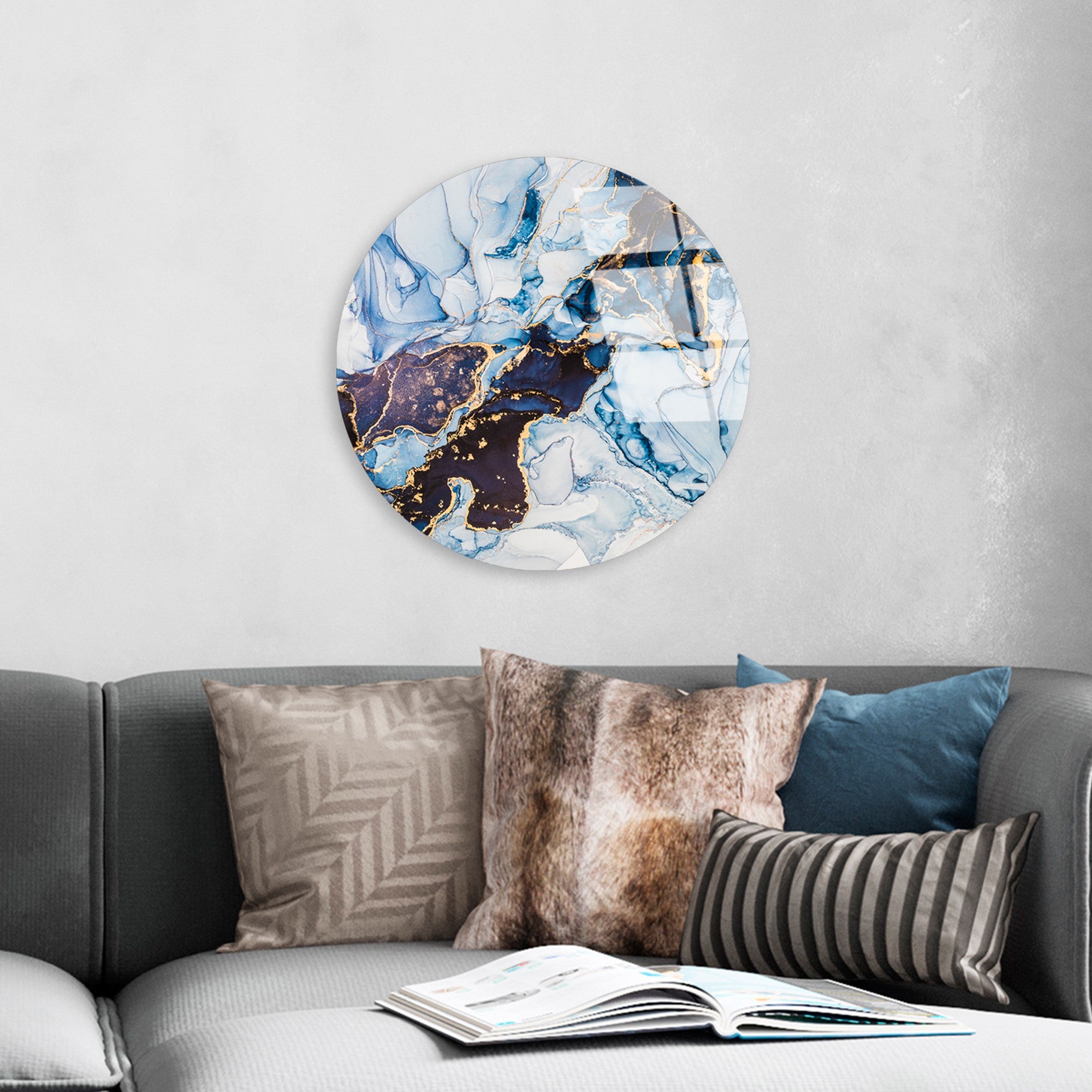 Pintura Decorativa em Vidro Temperado (4 mm), Ø 30 cm, Multicolor — UV-1152 | 123BZM2648