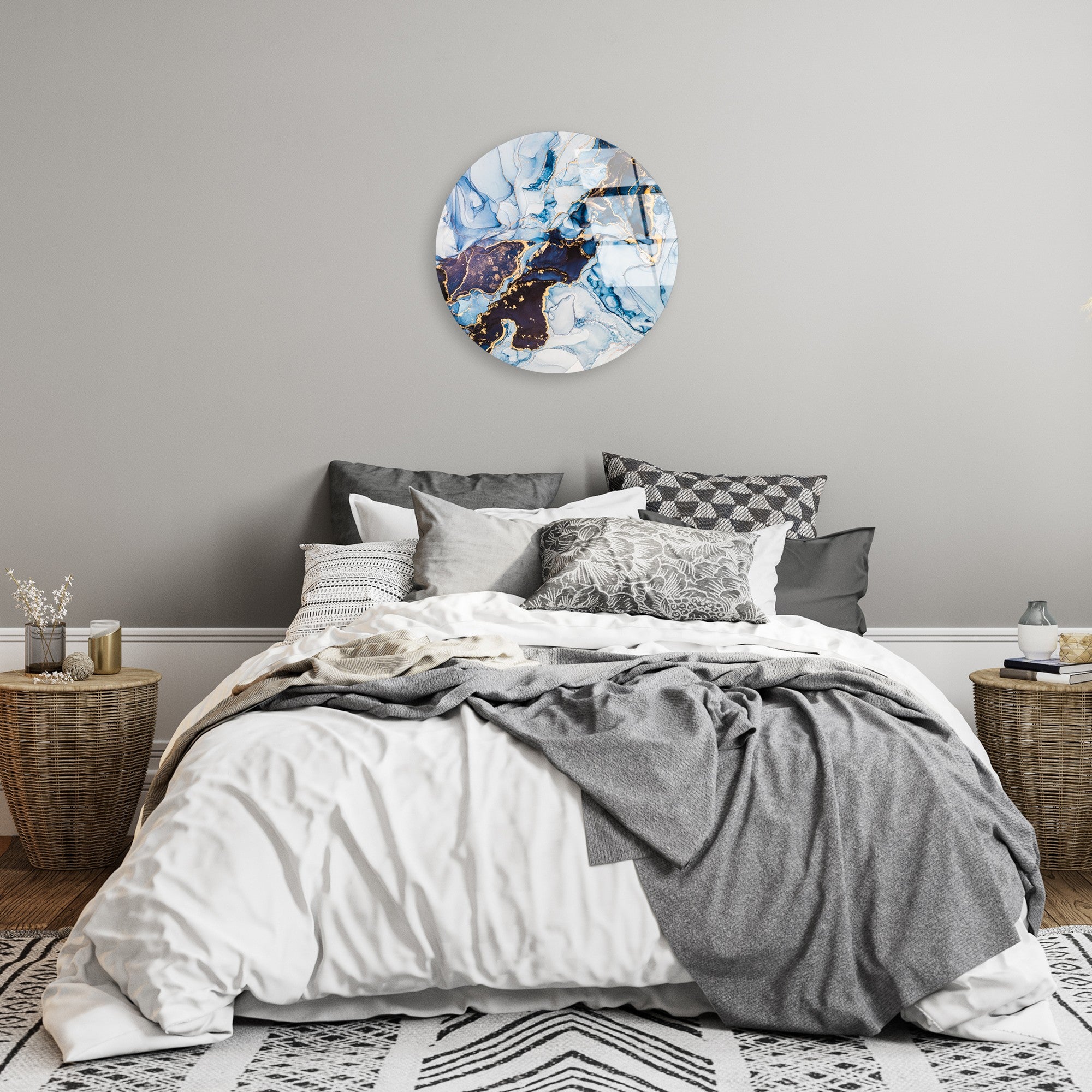 Pintura Decorativa em Vidro Temperado (4 mm), Ø 30 cm, Multicolor — UV-1152 | 123BZM2648