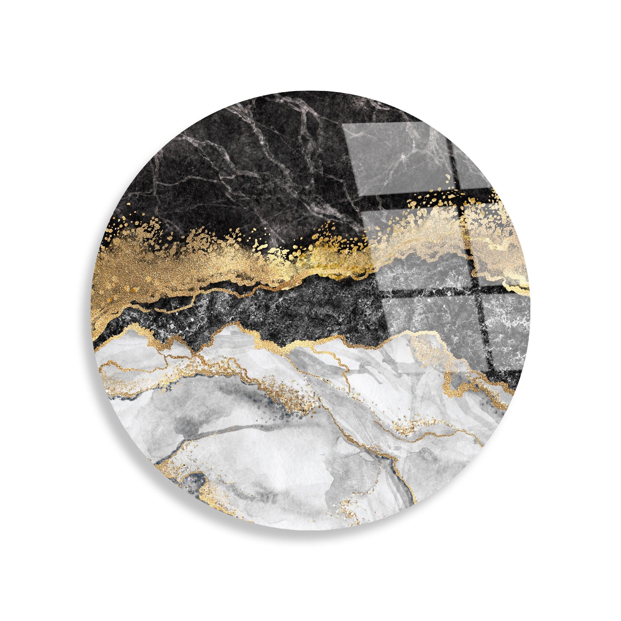 Quadro Decorativo em Vidro Temperado UV-1153, Multicolorido, Ø30 cm, 4 mm