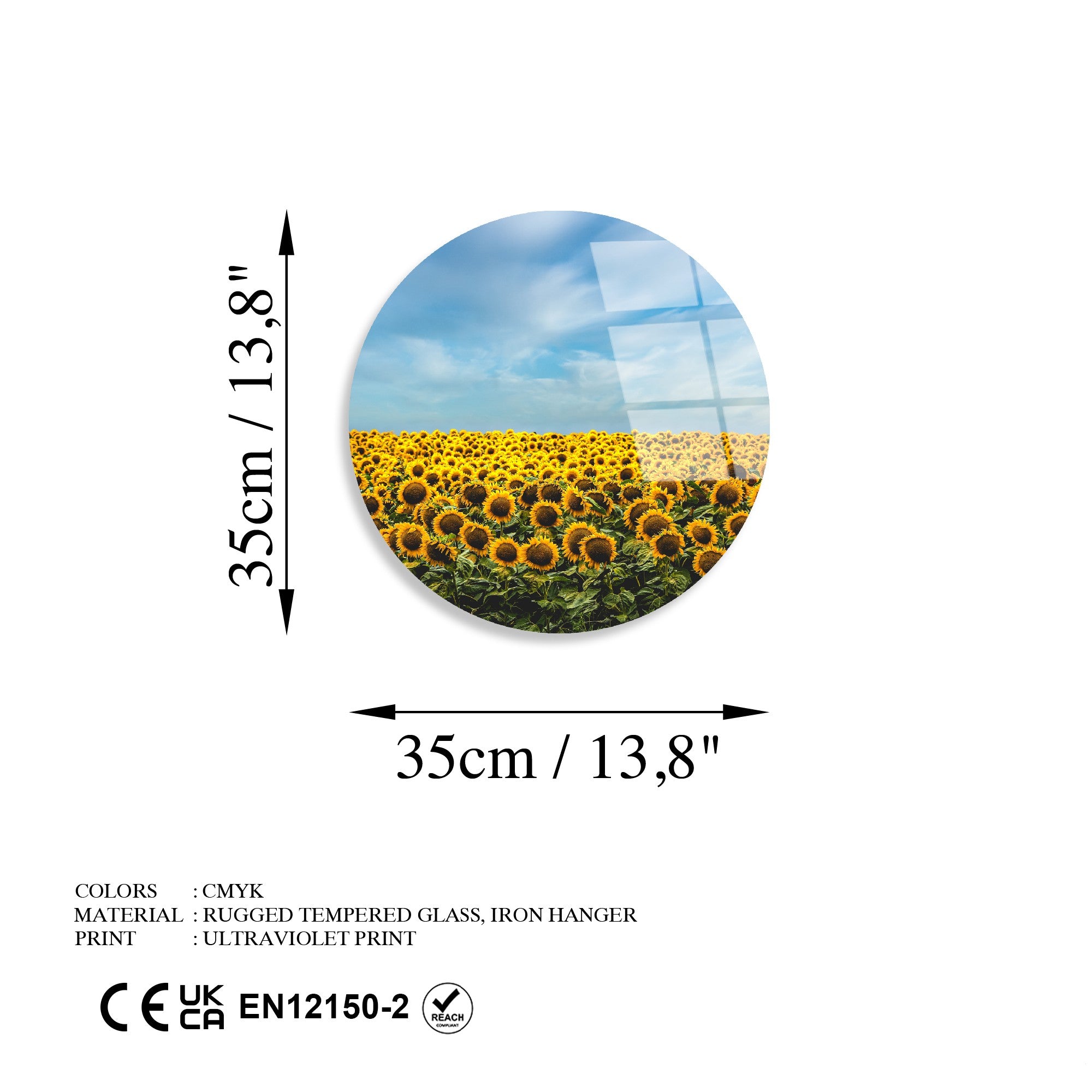 Quadro Decorativo em Vidro Temperado 4 mm Multicolor 30 cm – UV-1155