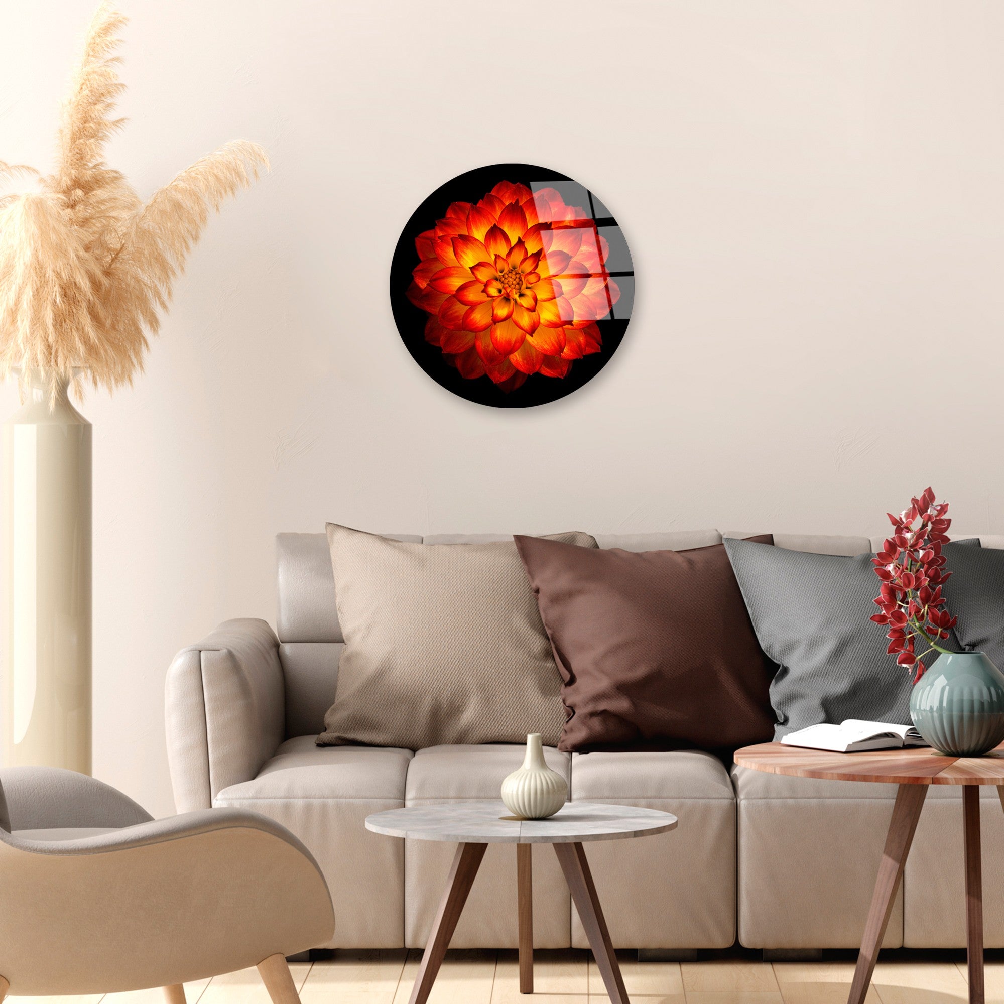 Pintura Decorativa em Vidro Temperado Multicolor Ø30 cm (4 mm) | UV-1156