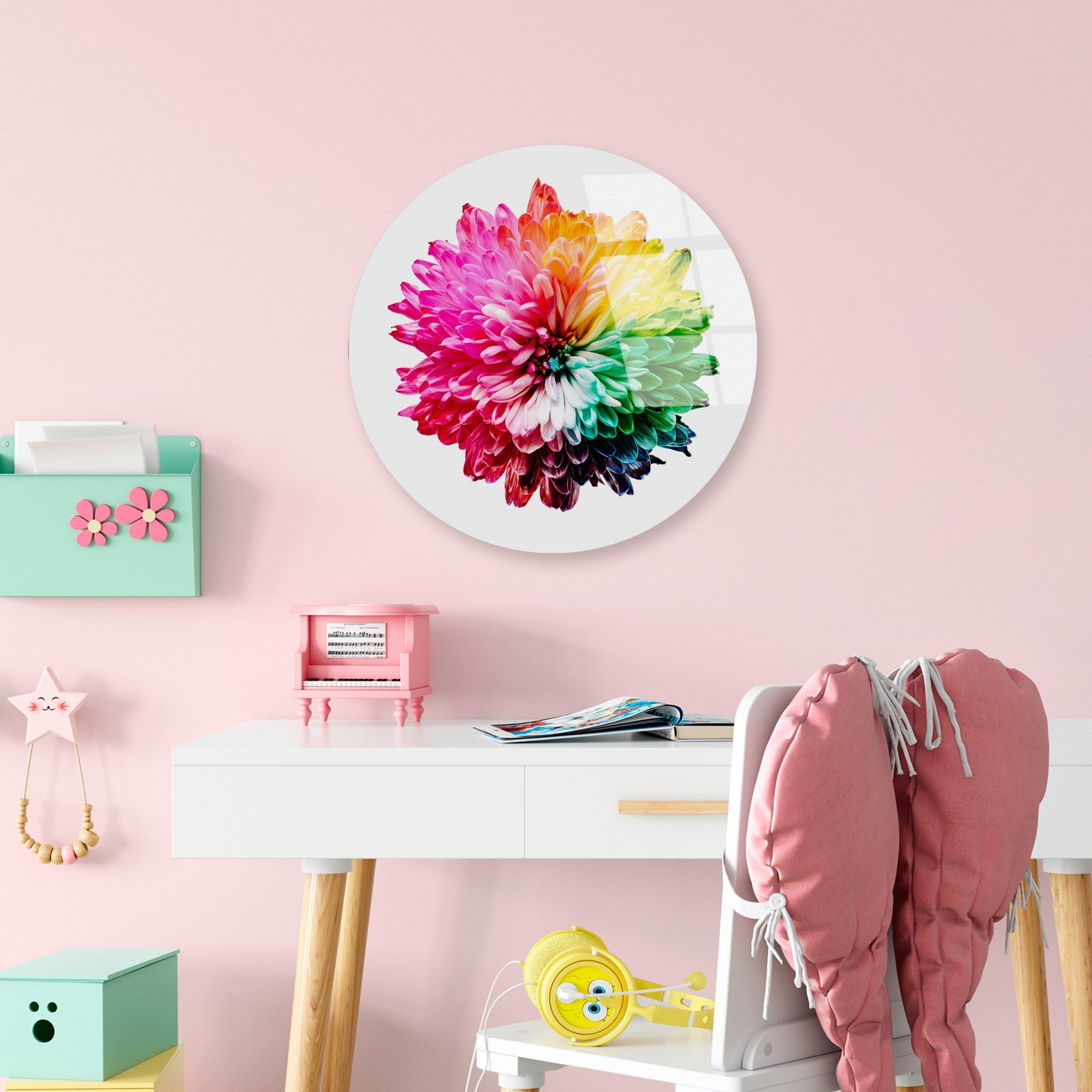 Quadro Decorativo em Vidro Temperado Multicolor Ø30 cm (4 mm) – UV-1157