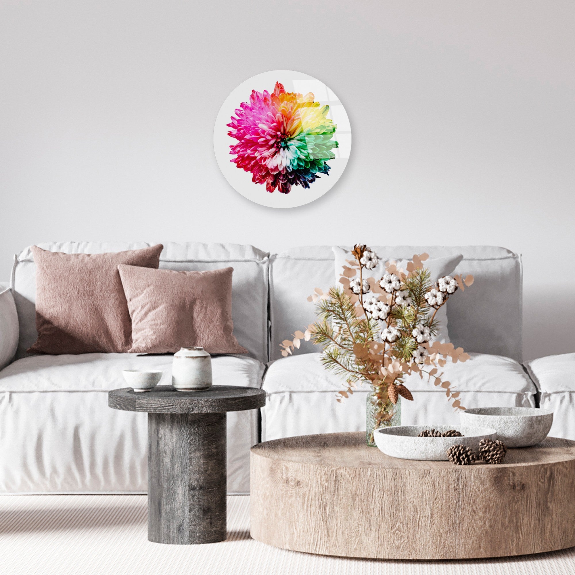 Quadro Decorativo em Vidro Temperado Multicolor Ø30 cm (4 mm) – UV-1157