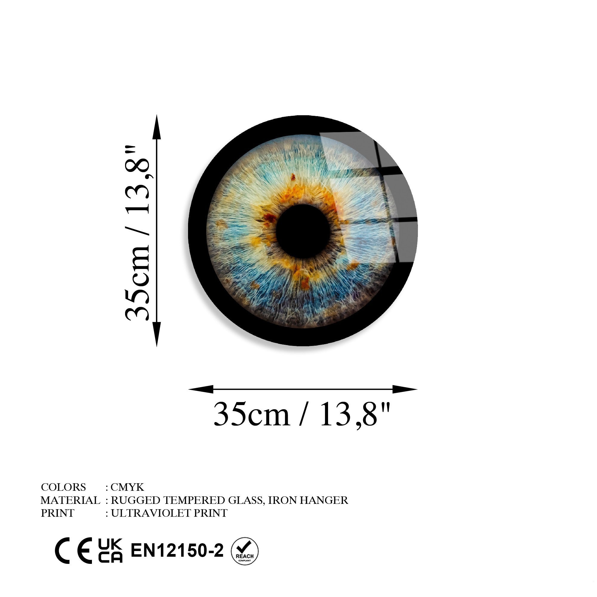 Quadro Decorativo em Vidro Temperado Multicolor 30 cm – UV-1158 | 100% Vidro Temperado 4 mm, 1,566 kg (Ref. 123BZM2654)