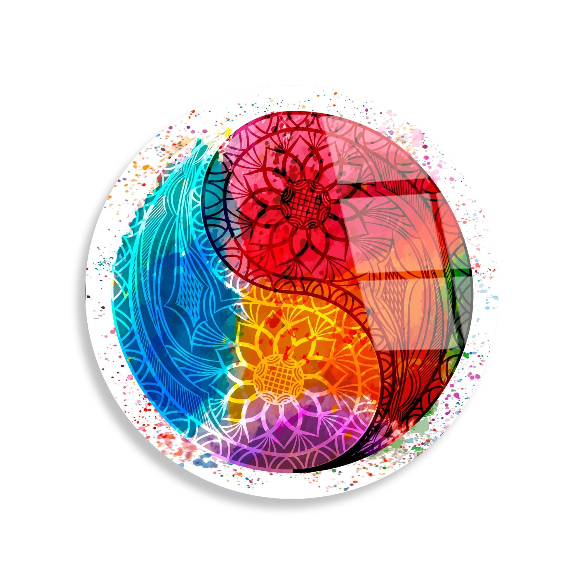 Quadro Decorativo em Vidro Temperado UV-1159 — Multicolor, Ø30 cm, 4 mm