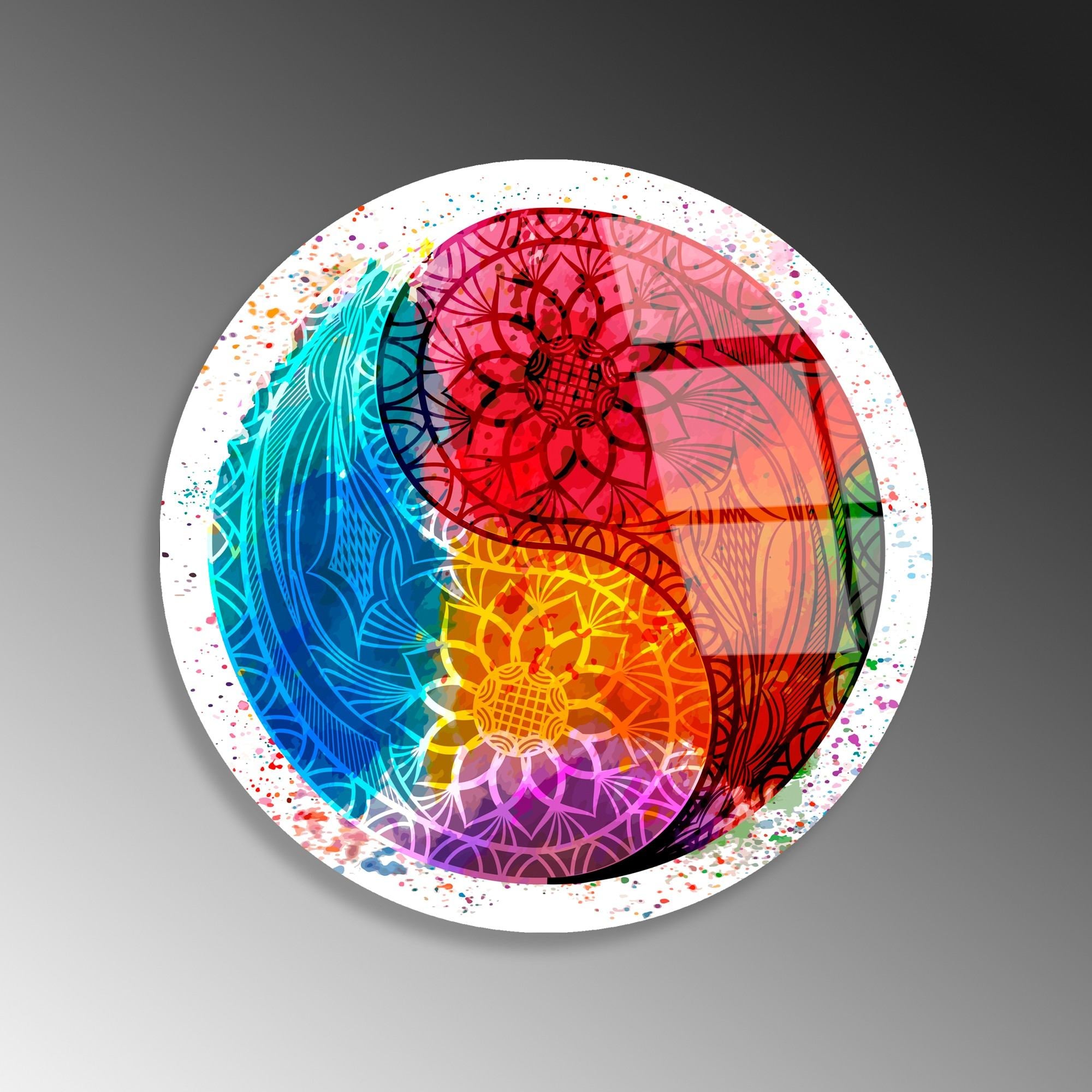 Quadro Decorativo em Vidro Temperado UV-1159 — Multicolor, Ø30 cm, 4 mm