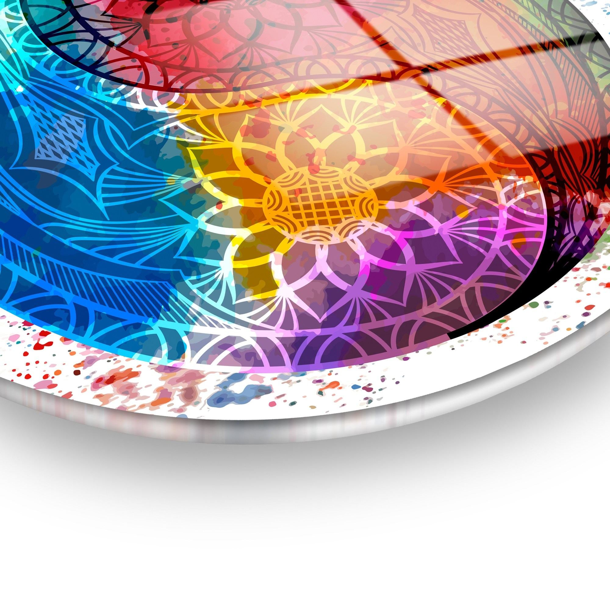 Quadro Decorativo em Vidro Temperado UV-1159 — Multicolor, Ø30 cm, 4 mm