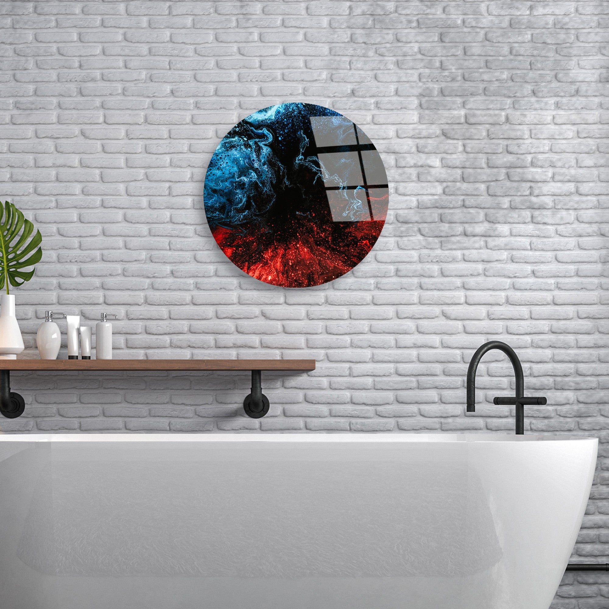 Quadro Decorativo em Vidro Temperado Multicolor Ø30 cm (4 mm) — UV-1161