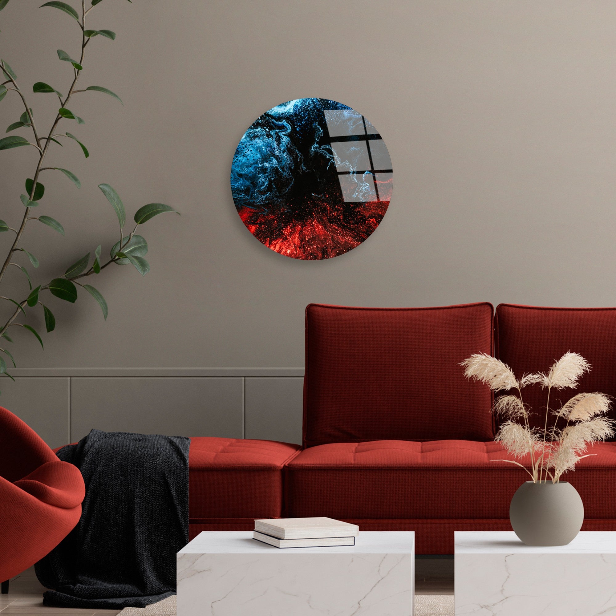 Quadro Decorativo em Vidro Temperado Multicolor Ø30 cm (4 mm) — UV-1161