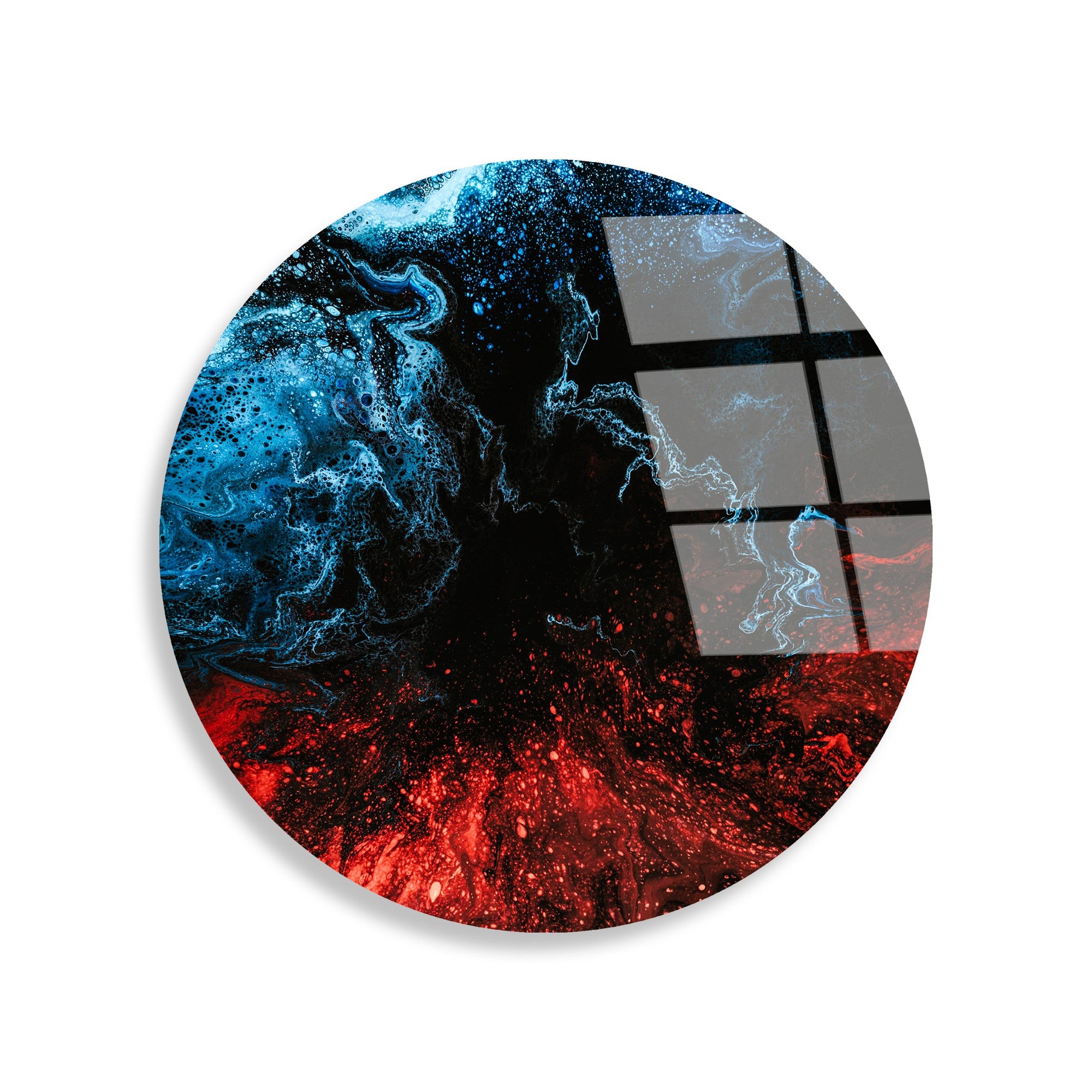 Quadro Decorativo em Vidro Temperado Multicolor Ø30 cm (4 mm) — UV-1161