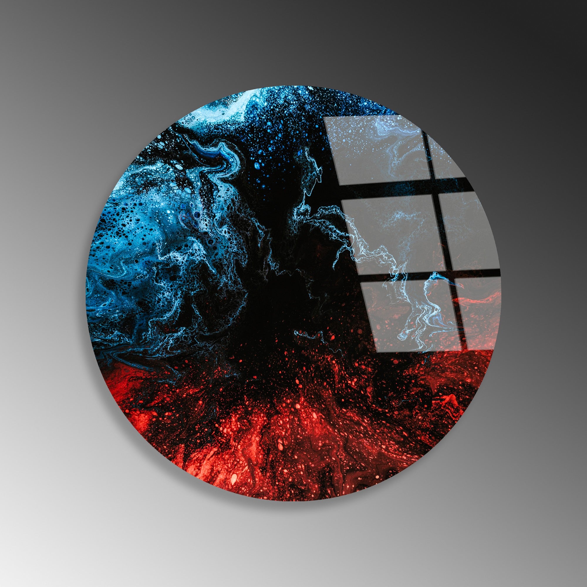 Quadro Decorativo em Vidro Temperado Multicolor Ø30 cm (4 mm) — UV-1161