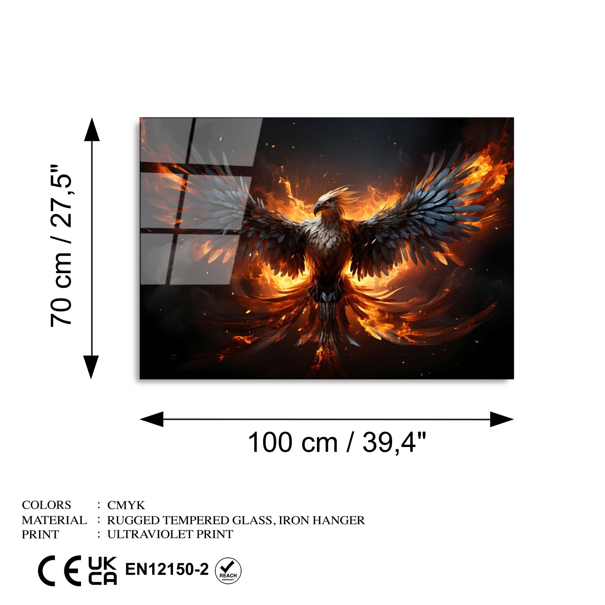 Quadro Decorativo em Vidro Temperado 70 x 100 cm, Multicolor – UV-1170 (4 mm)