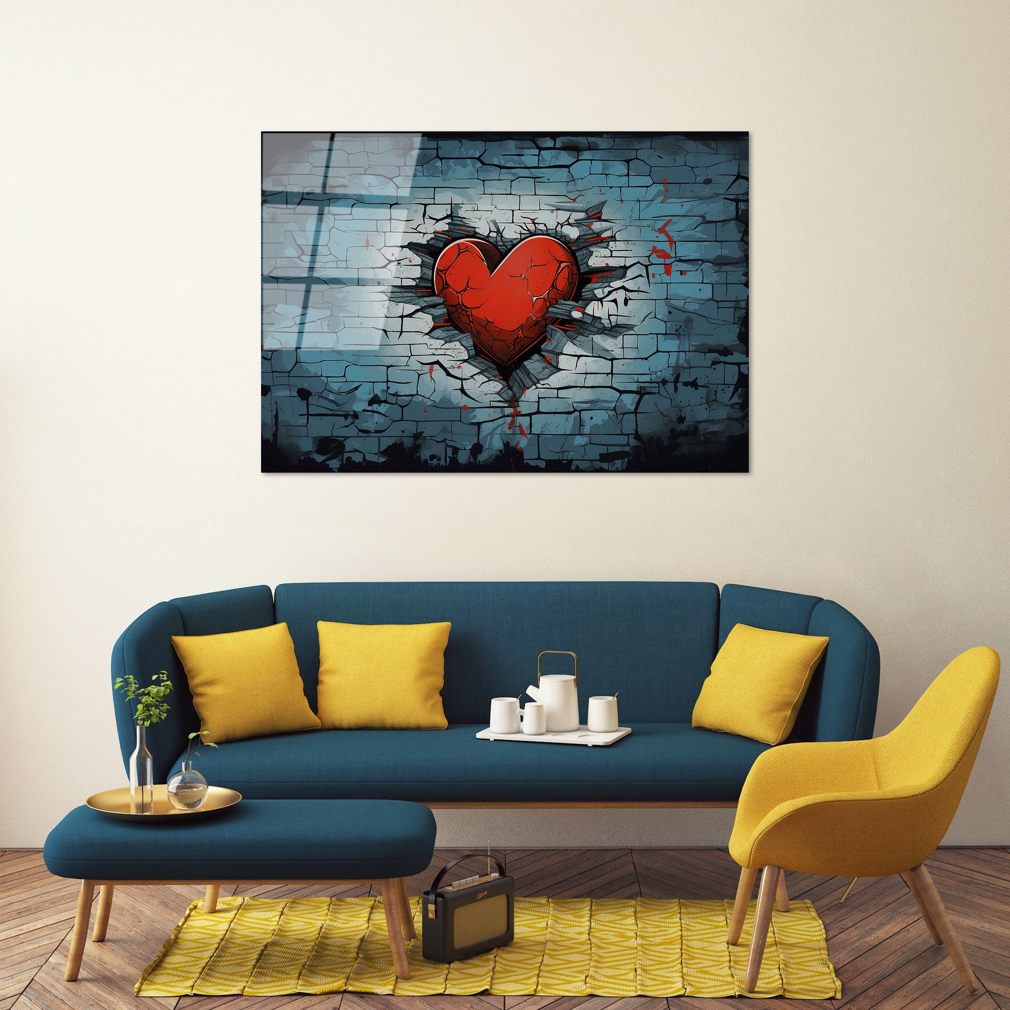 Quadro Decorativo em Vidro Temperado UV-1172, Multicolor, 70x100 cm (4 mm)