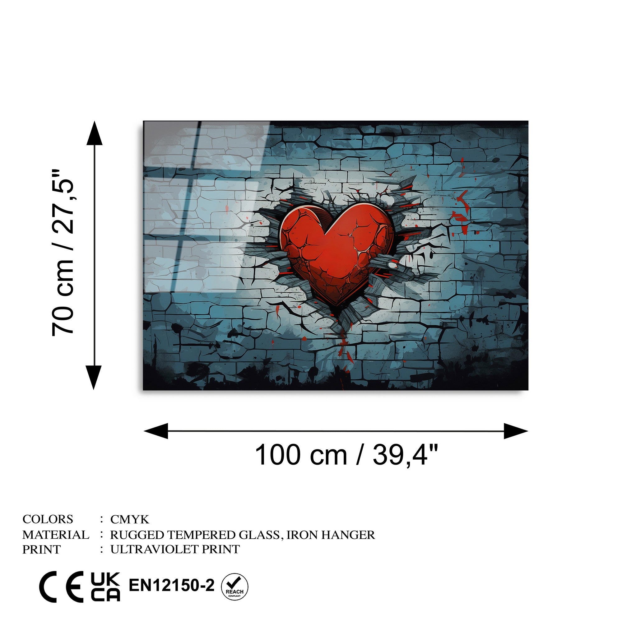 Quadro Decorativo em Vidro Temperado UV-1172, Multicolor, 70x100 cm (4 mm)