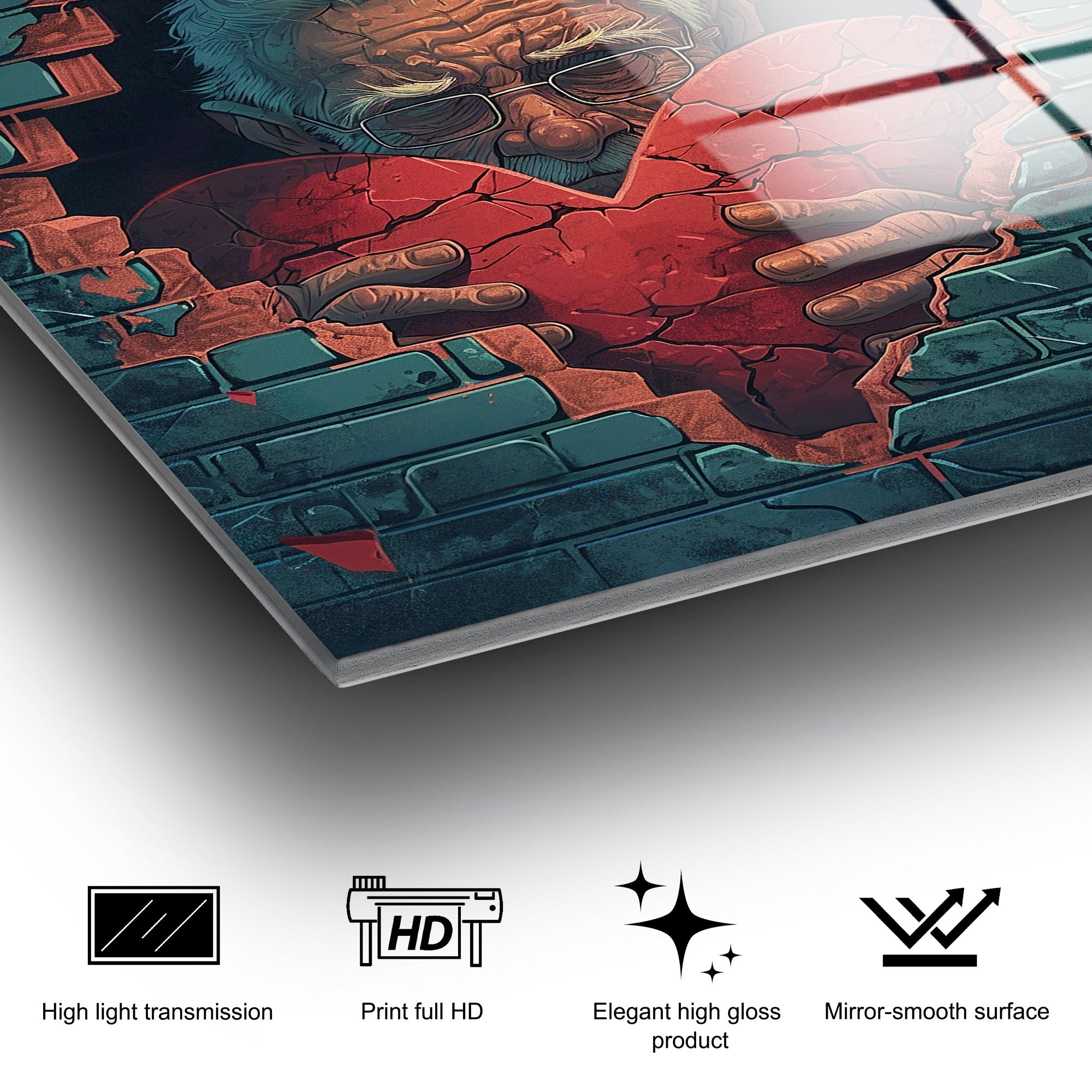 Quadro Decorativo em Vidro Temperado UV-1173, 70 x 100 cm, Multicolor, 4 mm, 7,617 kg