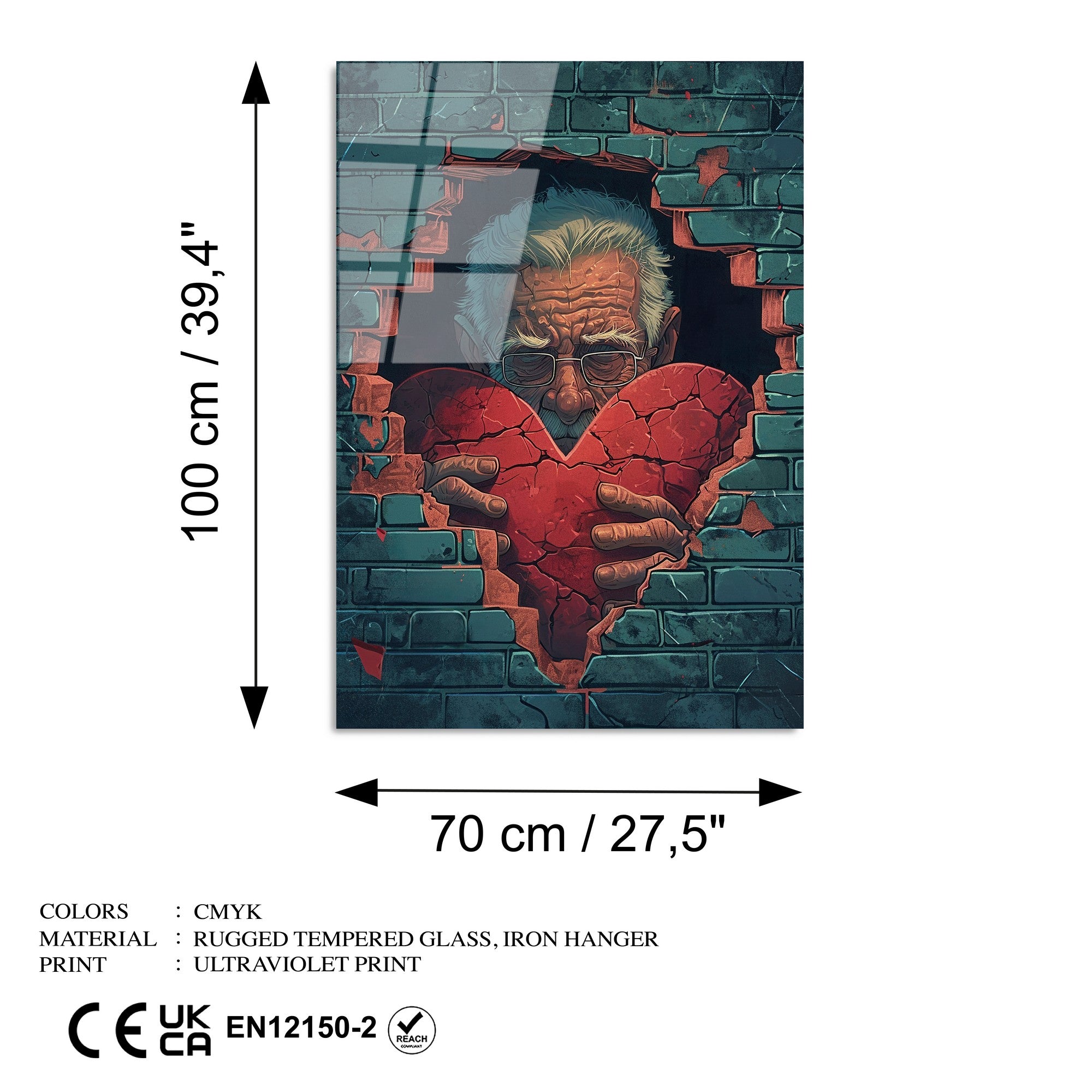 Quadro Decorativo em Vidro Temperado UV-1173, 70 x 100 cm, Multicolor, 4 mm, 7,617 kg