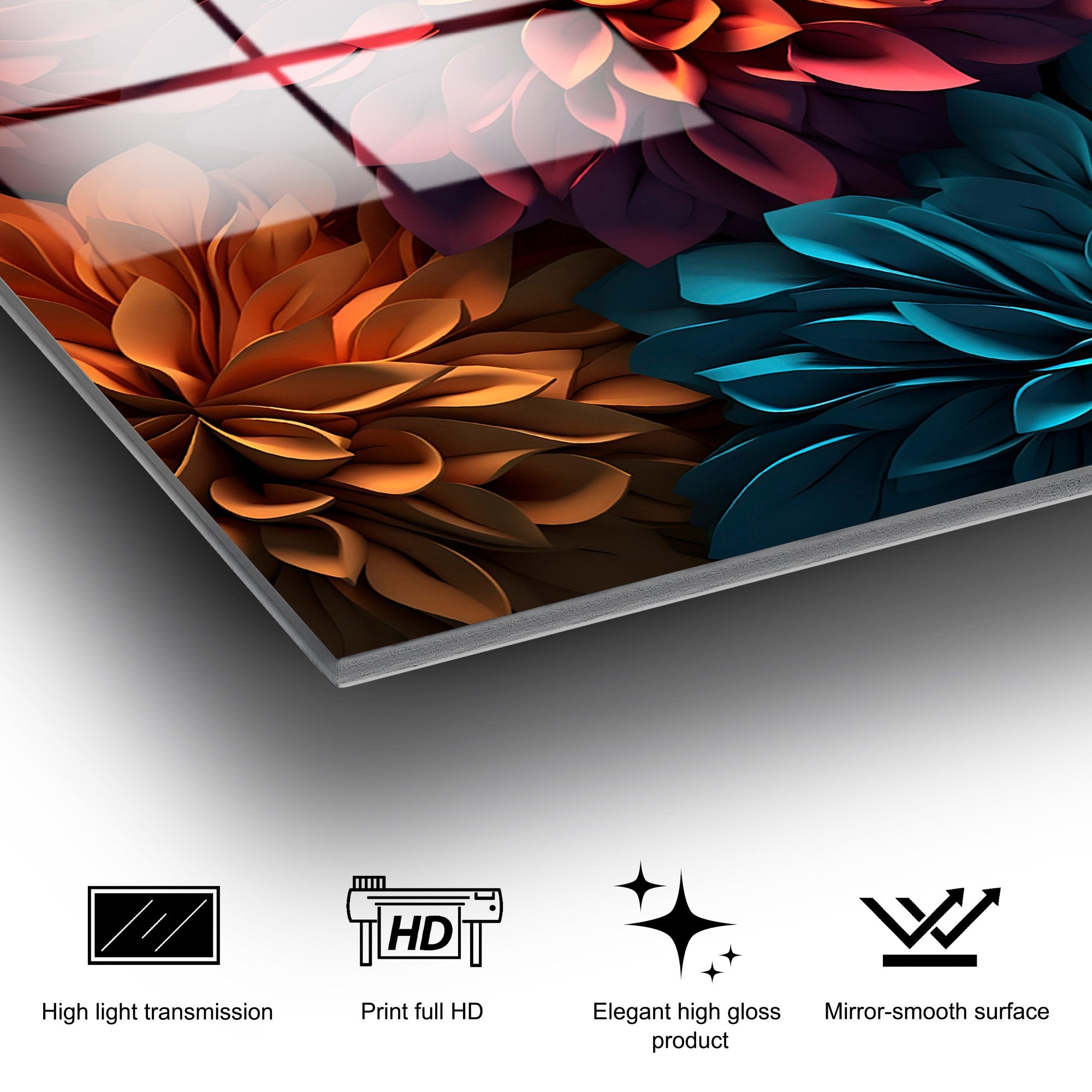 Quadro Decorativo em Vidro Temperado UV-1175, 70x100 cm, Multicolor, 4 mm