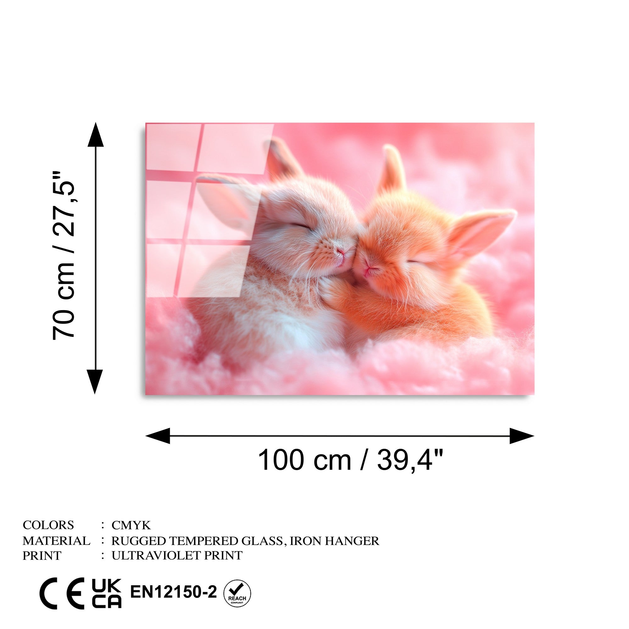 Quadro Decorativo em Vidro Temperado UV-1176, 70 x 100 cm, Multicolor, 4 mm