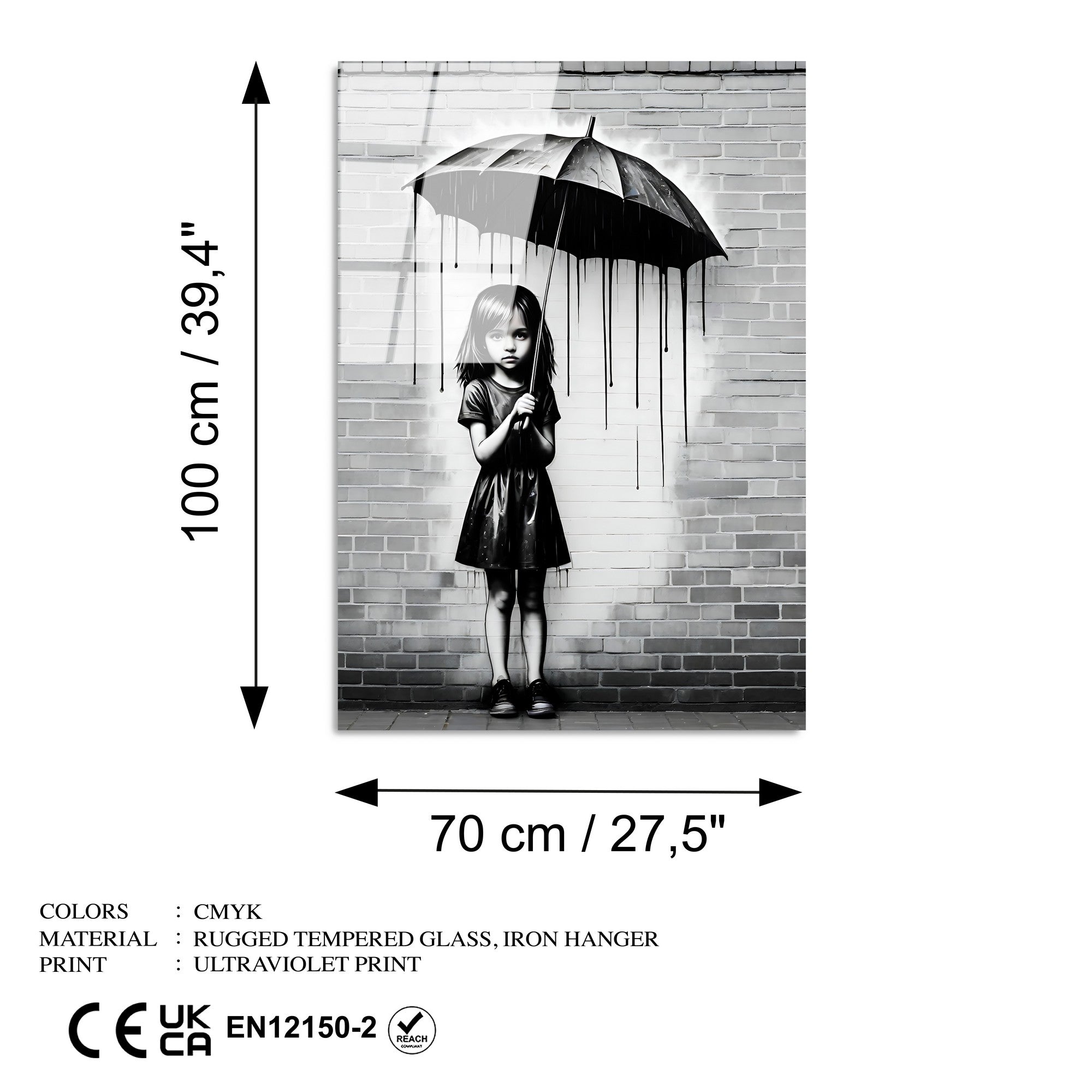 Quadro Decorativo em Vidro Temperado UV-1177, 70 x 100 cm, 4 mm, Multicolorido