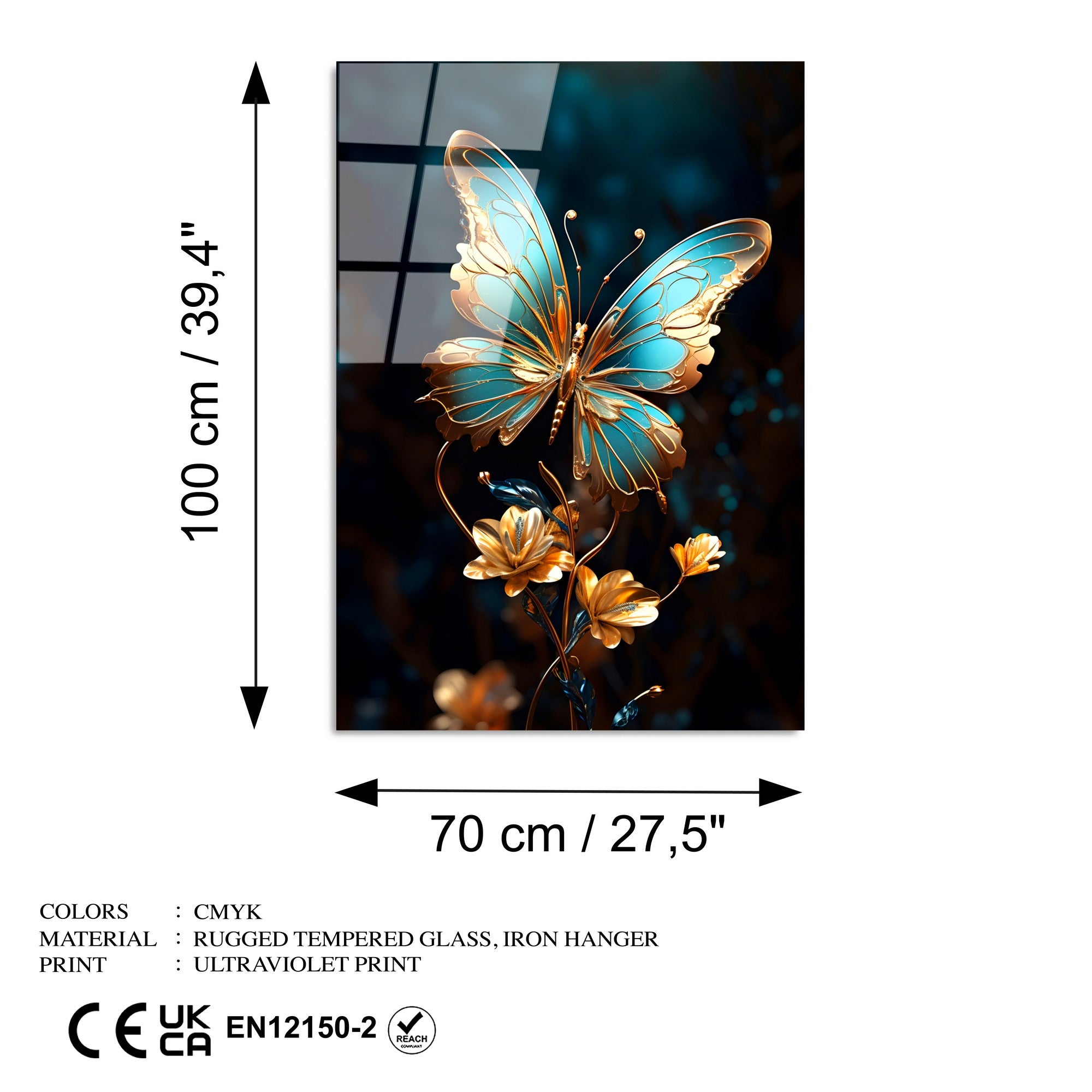 Quadro Decorativo em Vidro Temperado 4 mm Multicolor 70x100 cm – UV-1178 (123BZM2666)