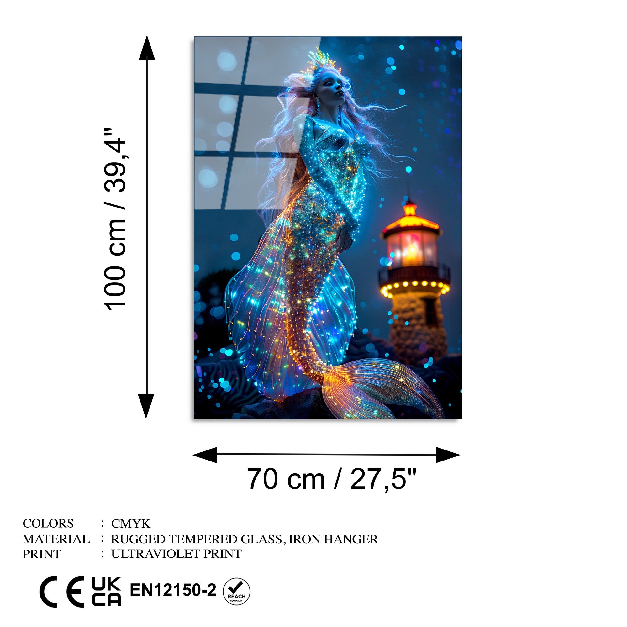 Quadro Decorativo em Vidro Temperado UV-1180, Multicolor, 70 x 100 cm (4 mm)