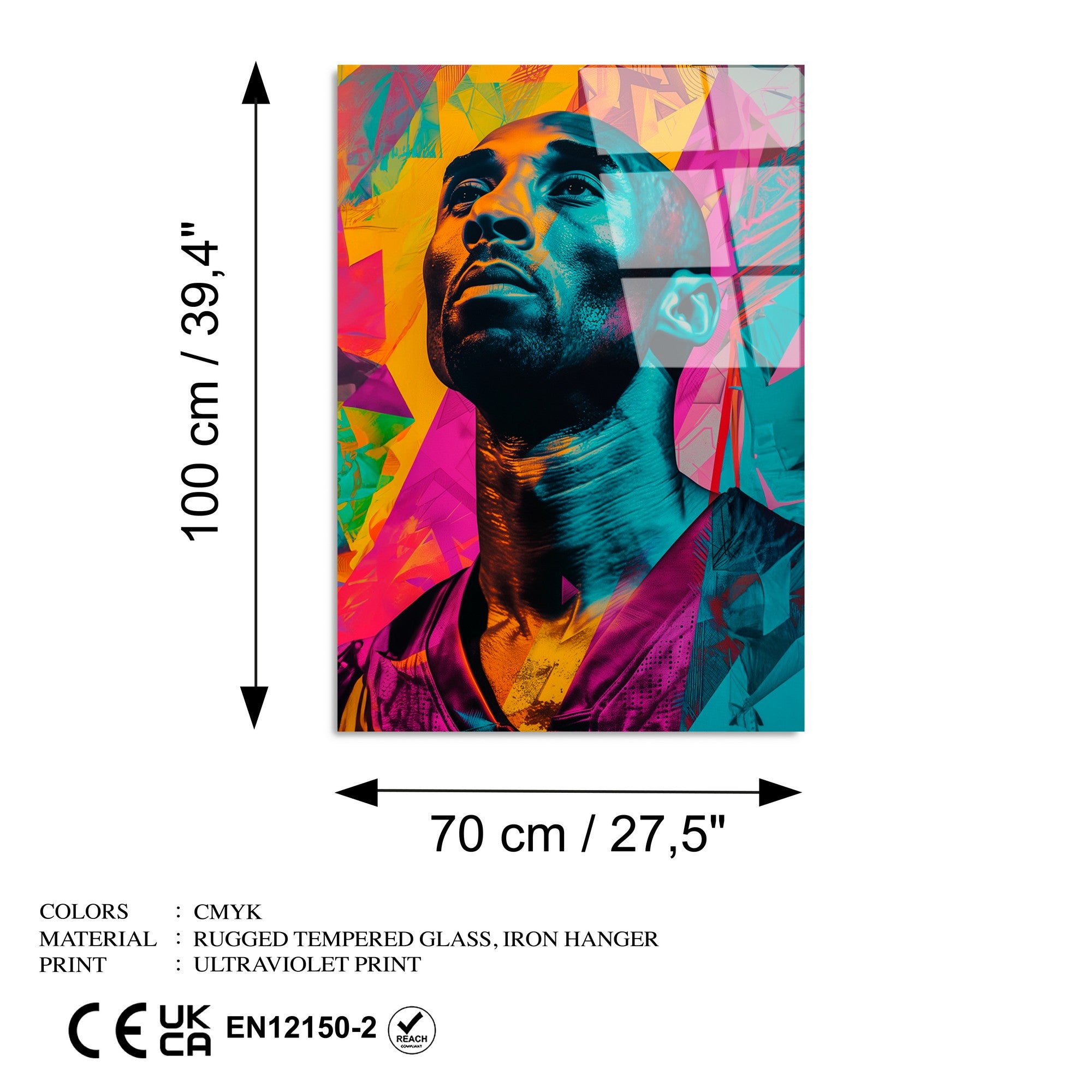 Quadro Decorativo em Vidro Temperado 70x100 cm (4 mm) Multicolor – UV-1181 (123BZM2669)