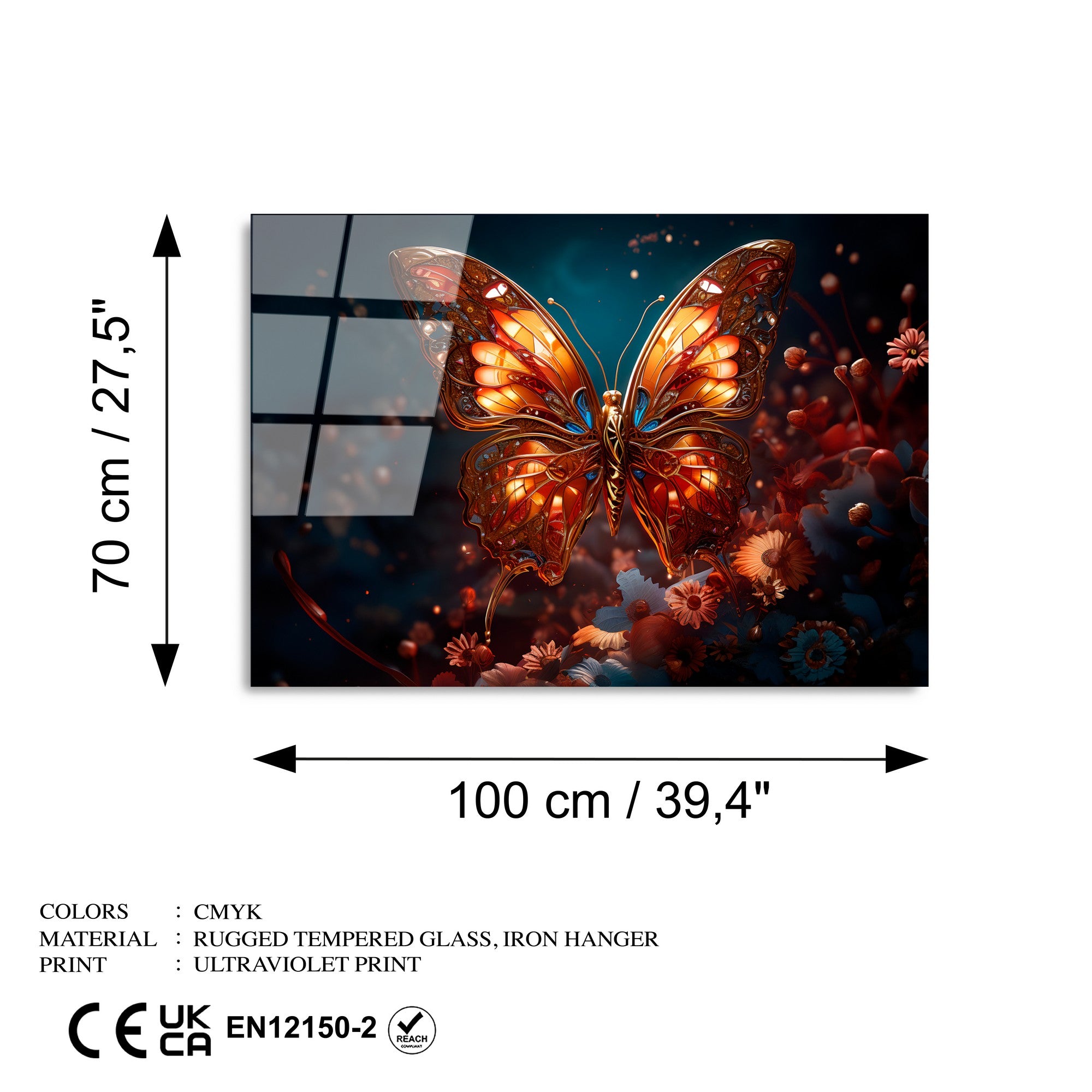 Quadro Decorativo em Vidro Temperado 100% 4 mm, 70x100 cm – Multicolor | UV-1182